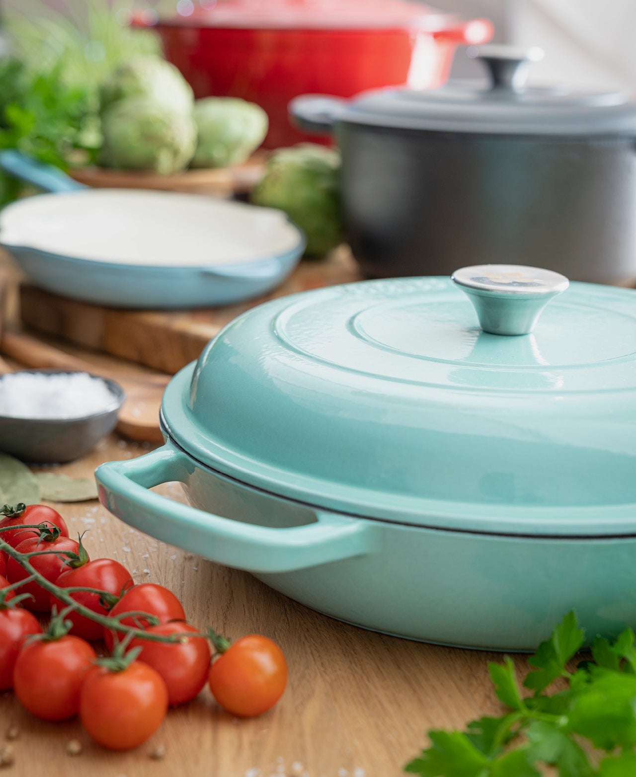 Cocotte Redonda Baja - Verde Menta