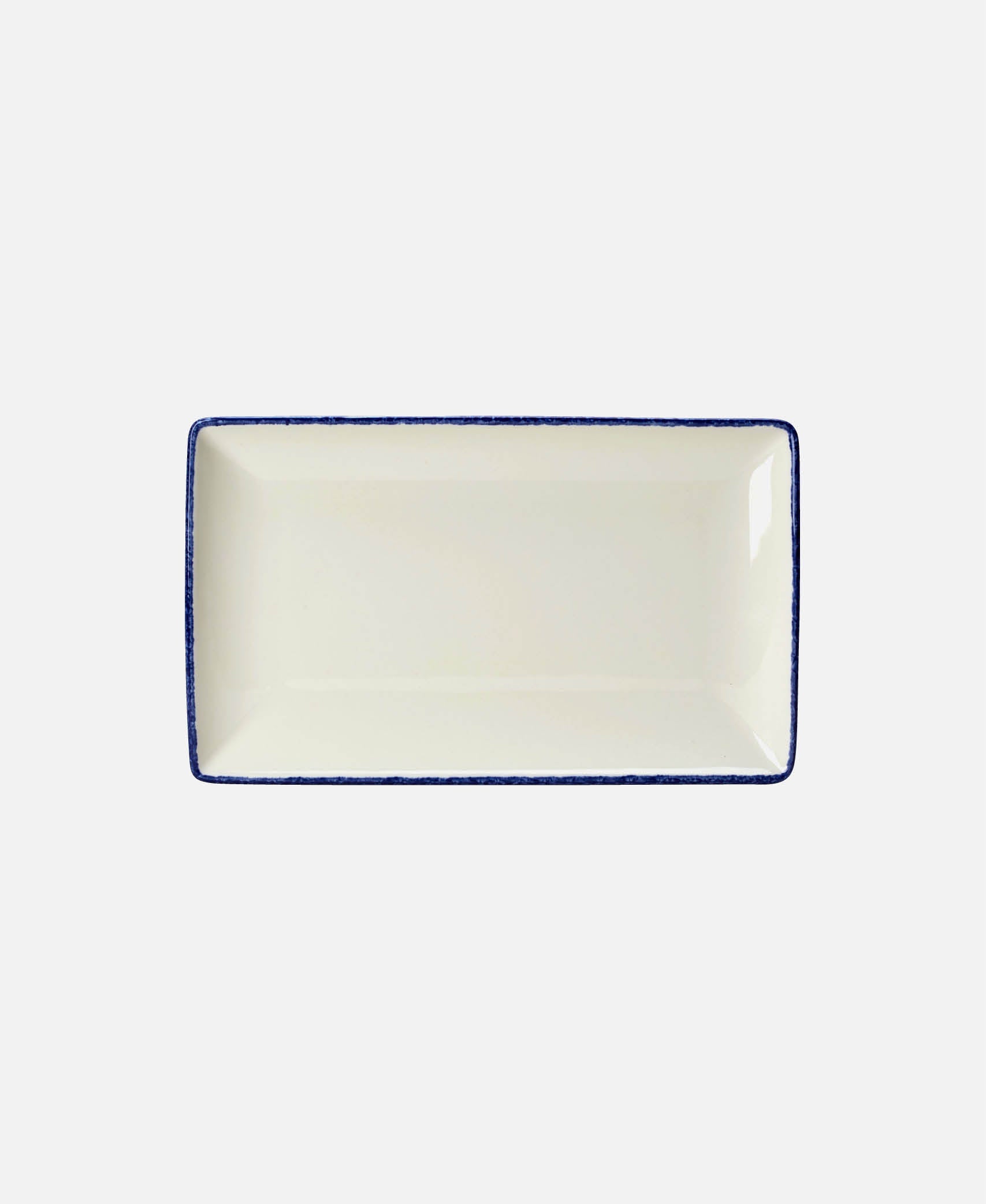 Fuente rectangular Blue Dapple - Blanco