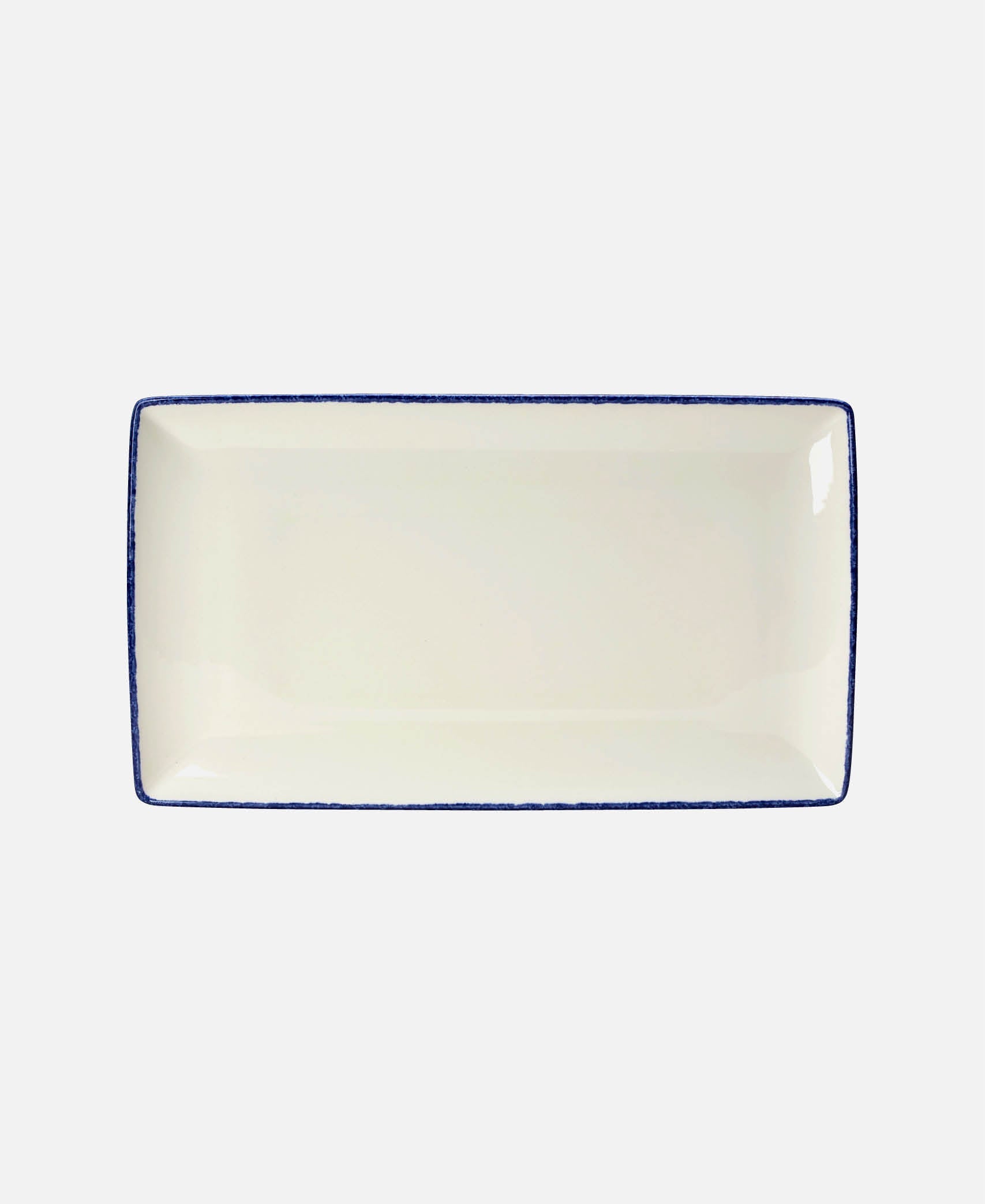 Fuente rectangular Blue Dapple - Blanco