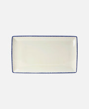 Fuente rectangular Blue Dapple - Blanco