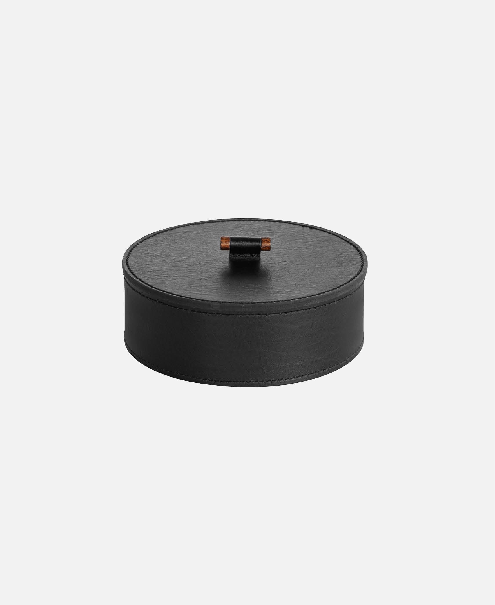 Cesta Baja Con Tapa Cinde - Negro Ø 15 x 5 cm
