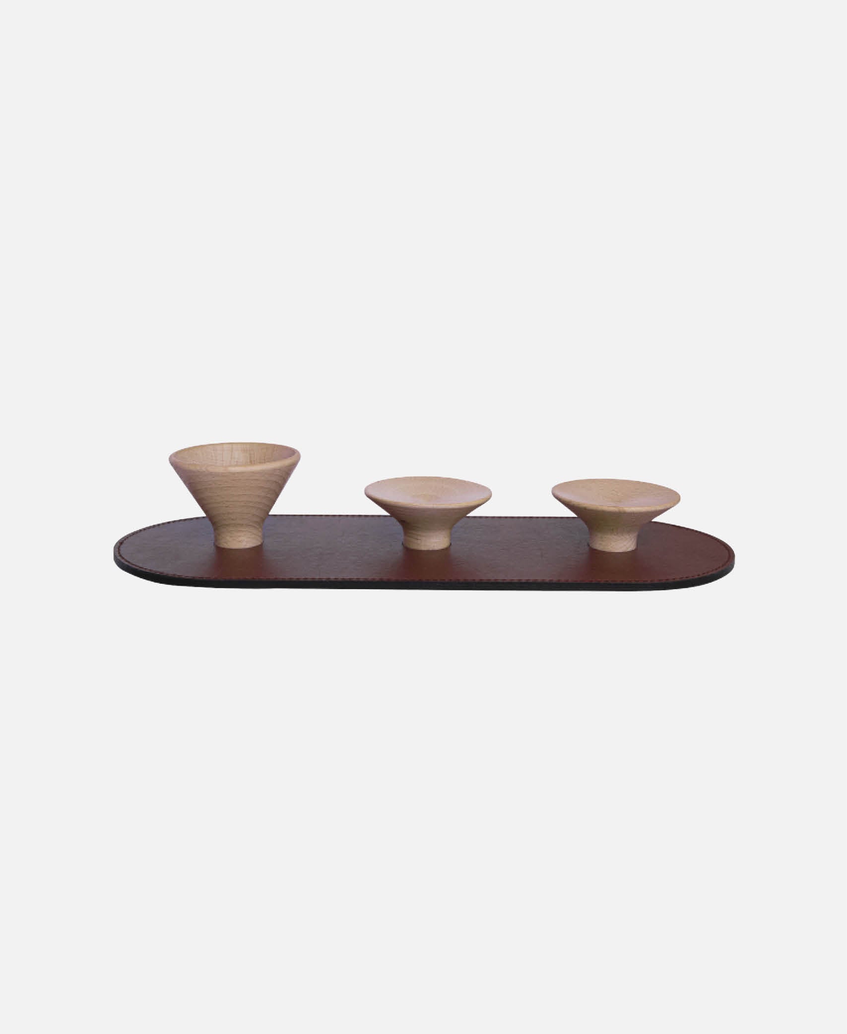 Bandeja Oval 3 Boles Ring - Marrón 38 x 15 cm