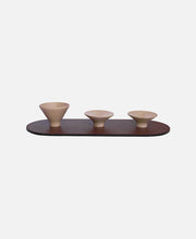 Bandeja Oval 3 Boles Ring - Marrón 38 x 15 cm