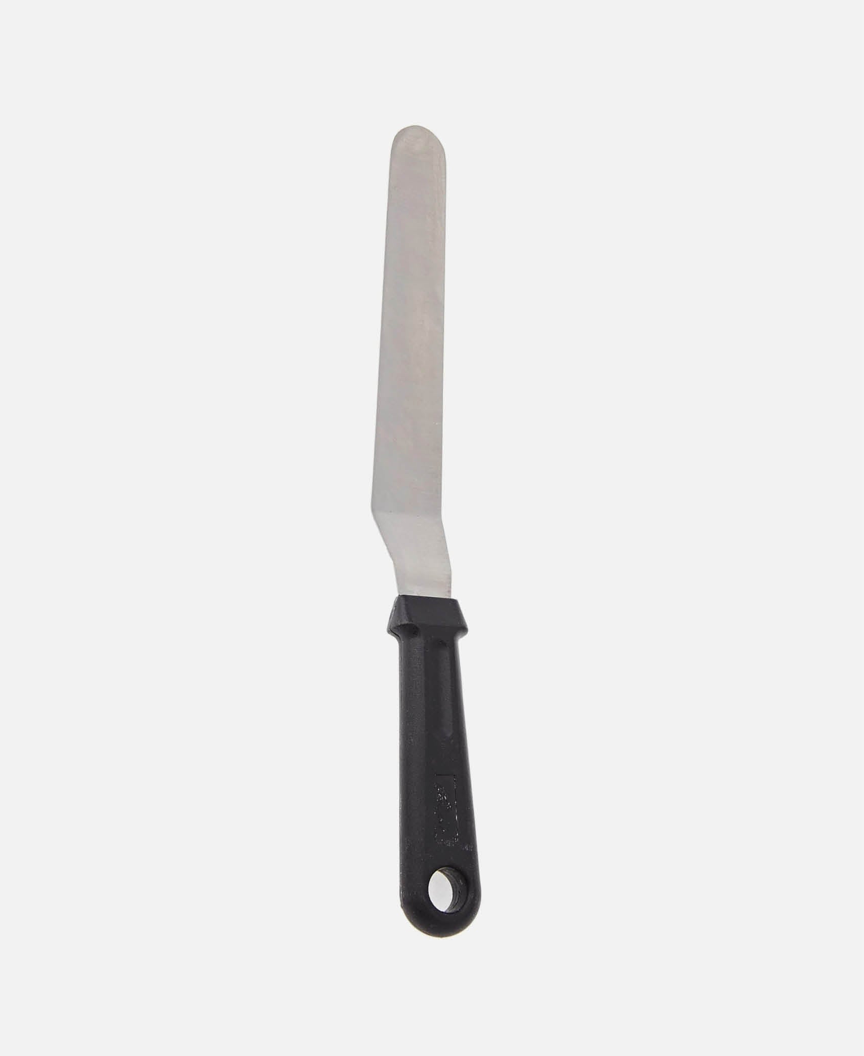Espátula Larga Acodada Mango Sólido - Negro 20 cm