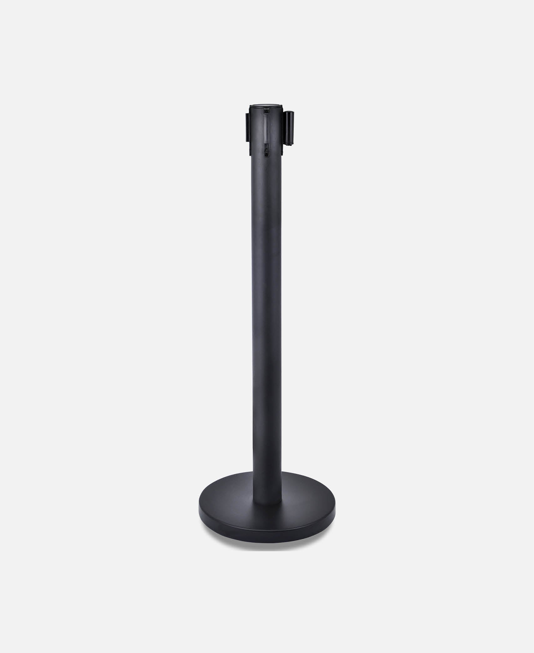 Poste Separacion Con Cinta Retractil - Negro 90 cm