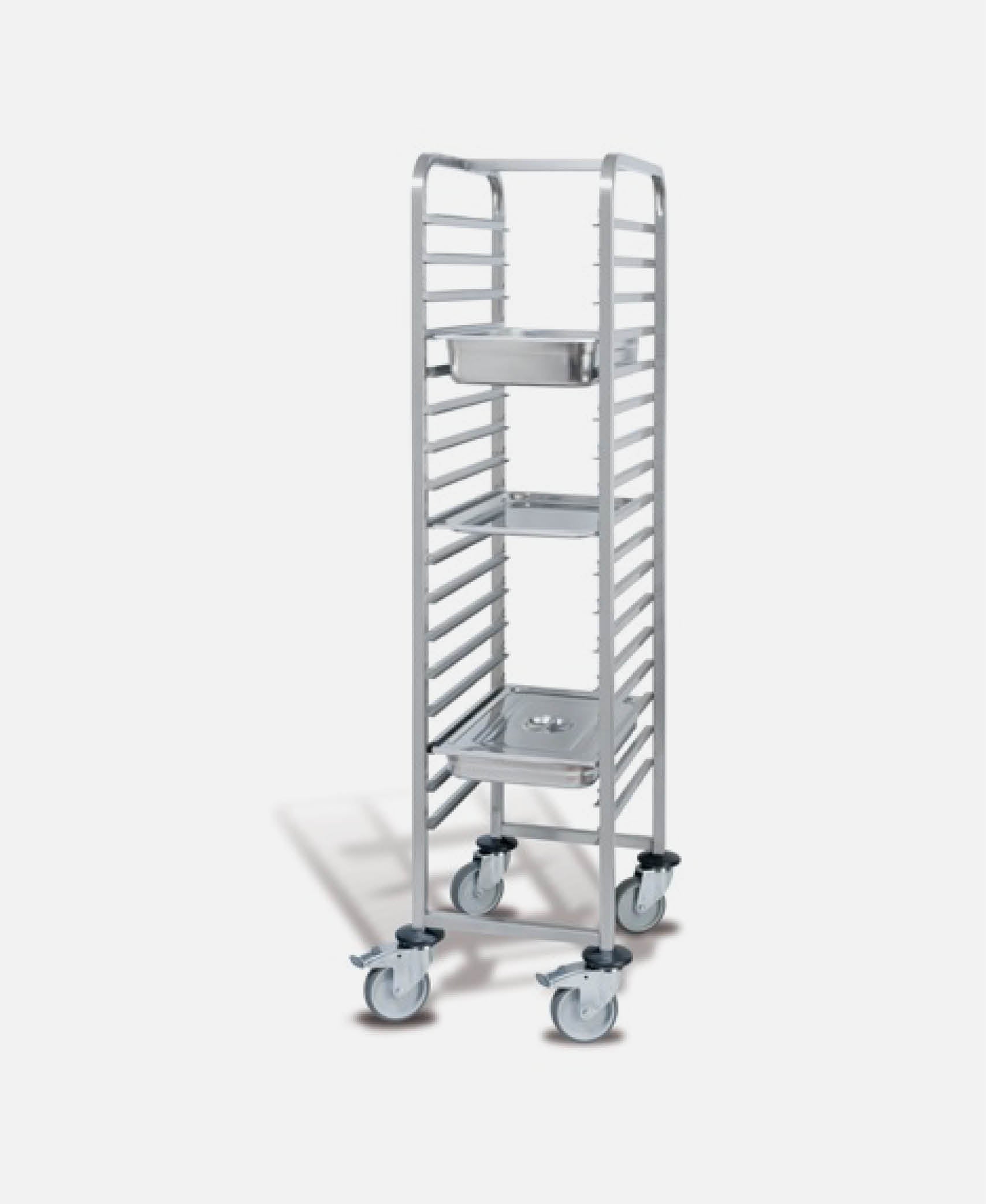 Carro 17 Guías cubetas GN 1/1 - Inox 45,5 x 63,5 h 171 cm