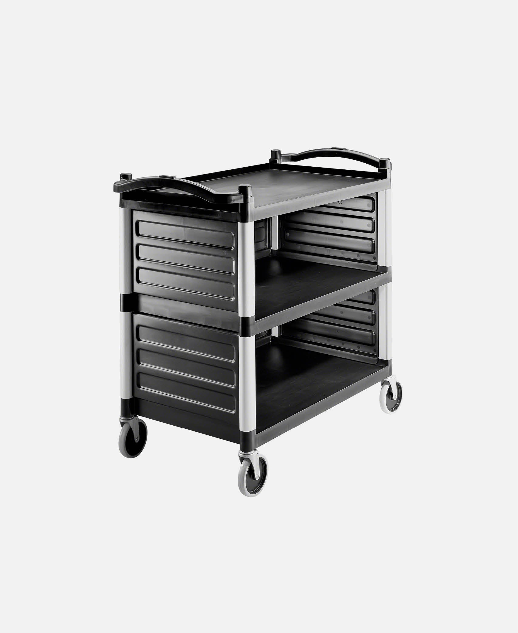 Carro 3 Estantes + 2 Juegos Paneles - Negro 101,5 x 54 h 95 cm