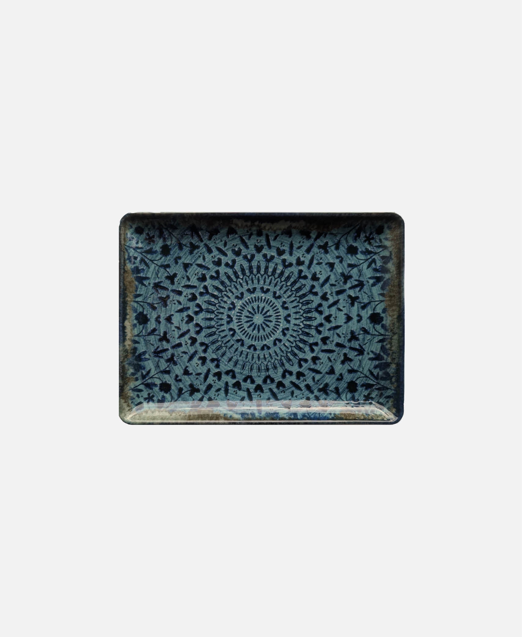 Plato rectangular Mirage - Indigo