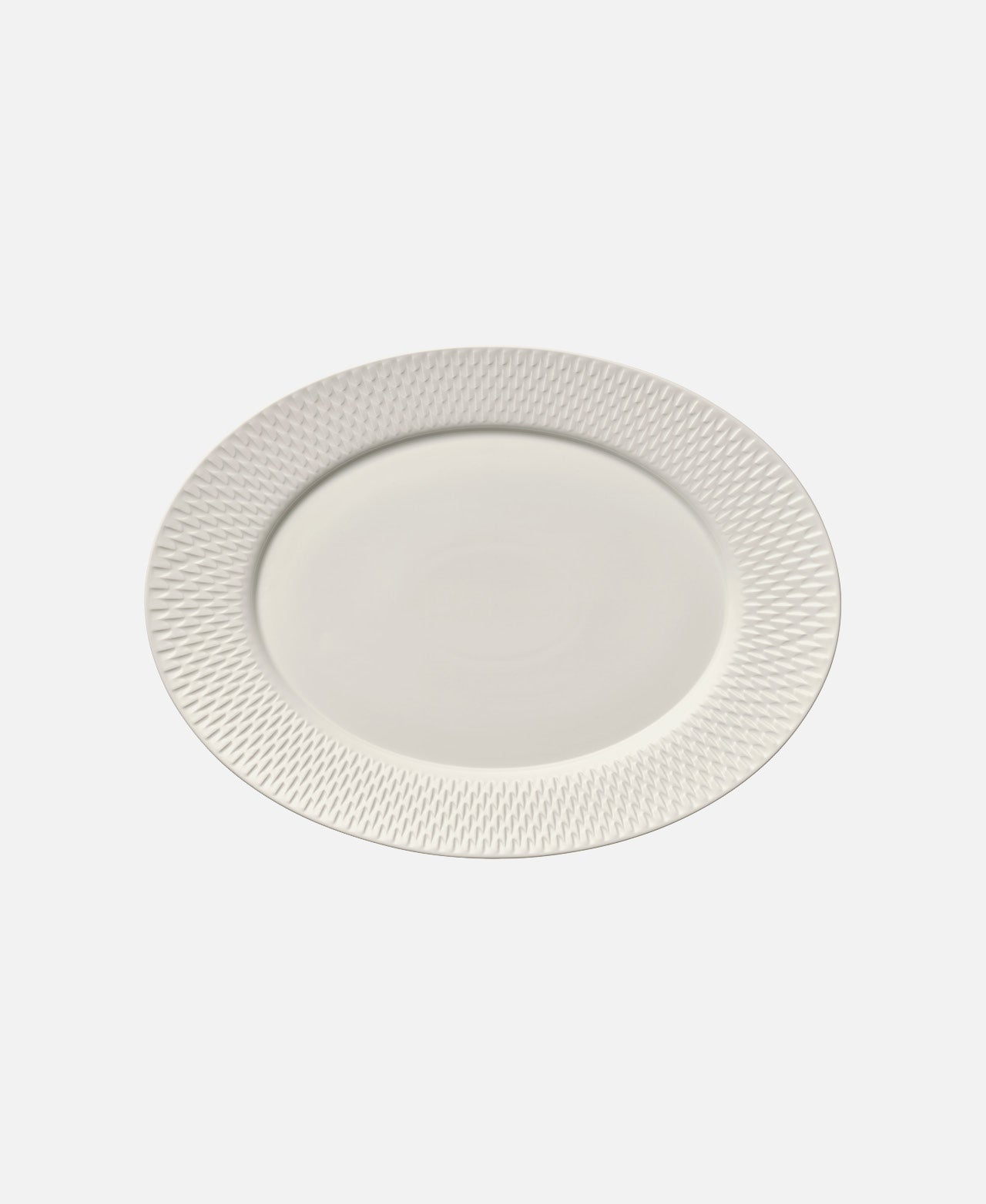 Plato Ovalado Con Relieve Purity Reflections - Blanco