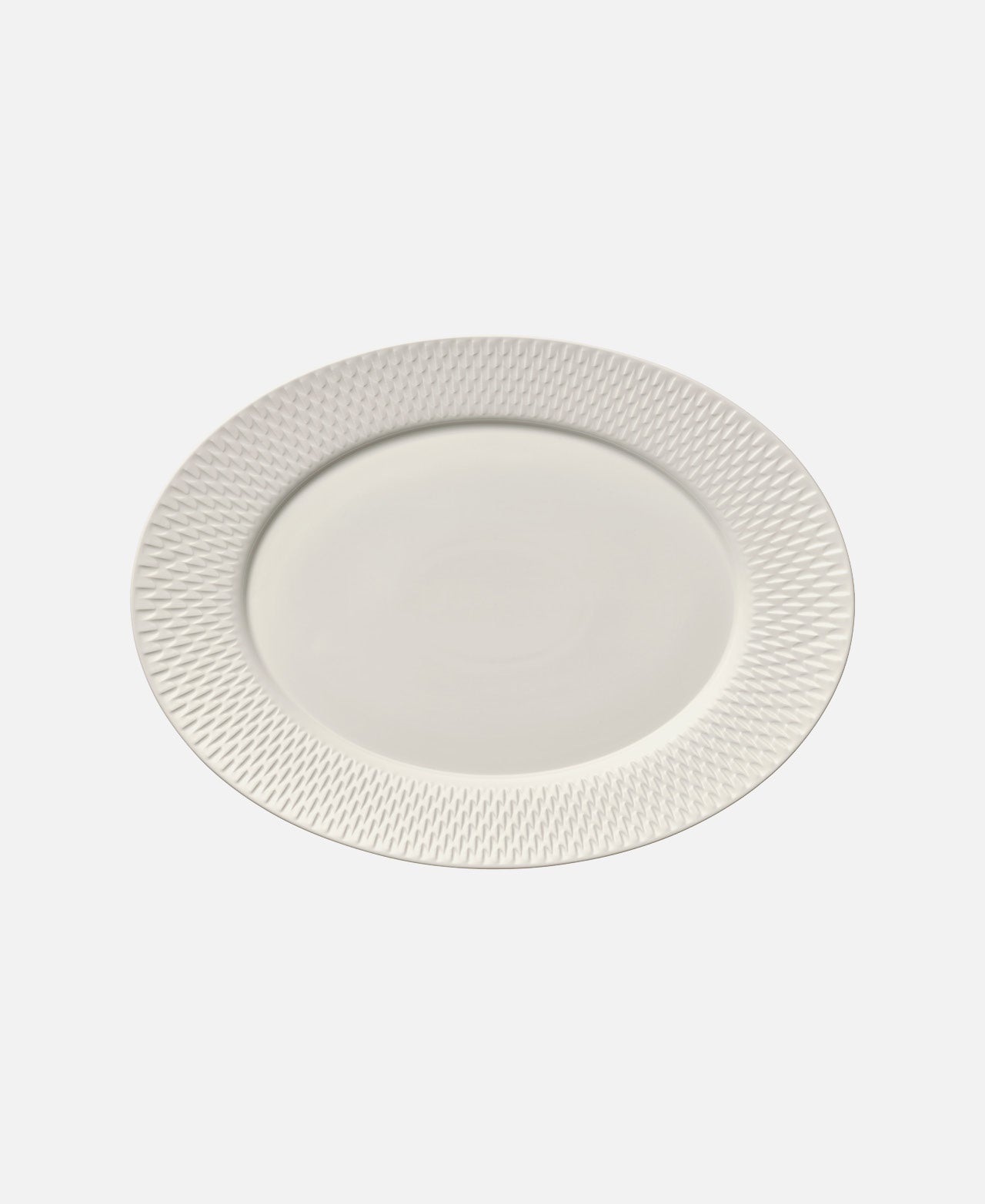 Plato Ovalado Con Relieve Purity Reflections - Blanco