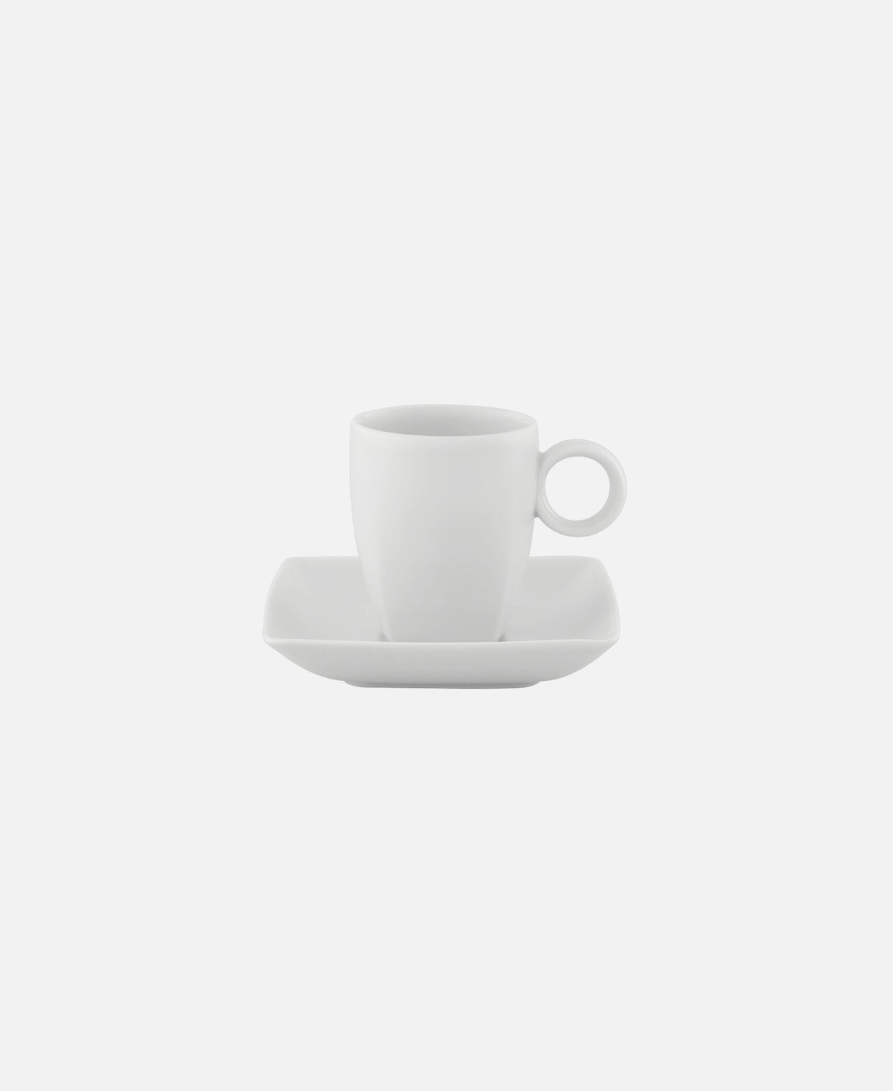 Carre White Coffee Cup and Saucer - White