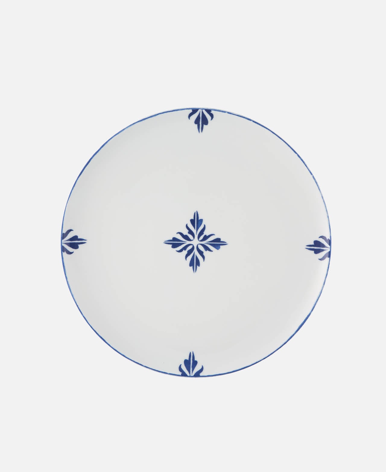 Flat Plate Motif B Tiles - White and blue