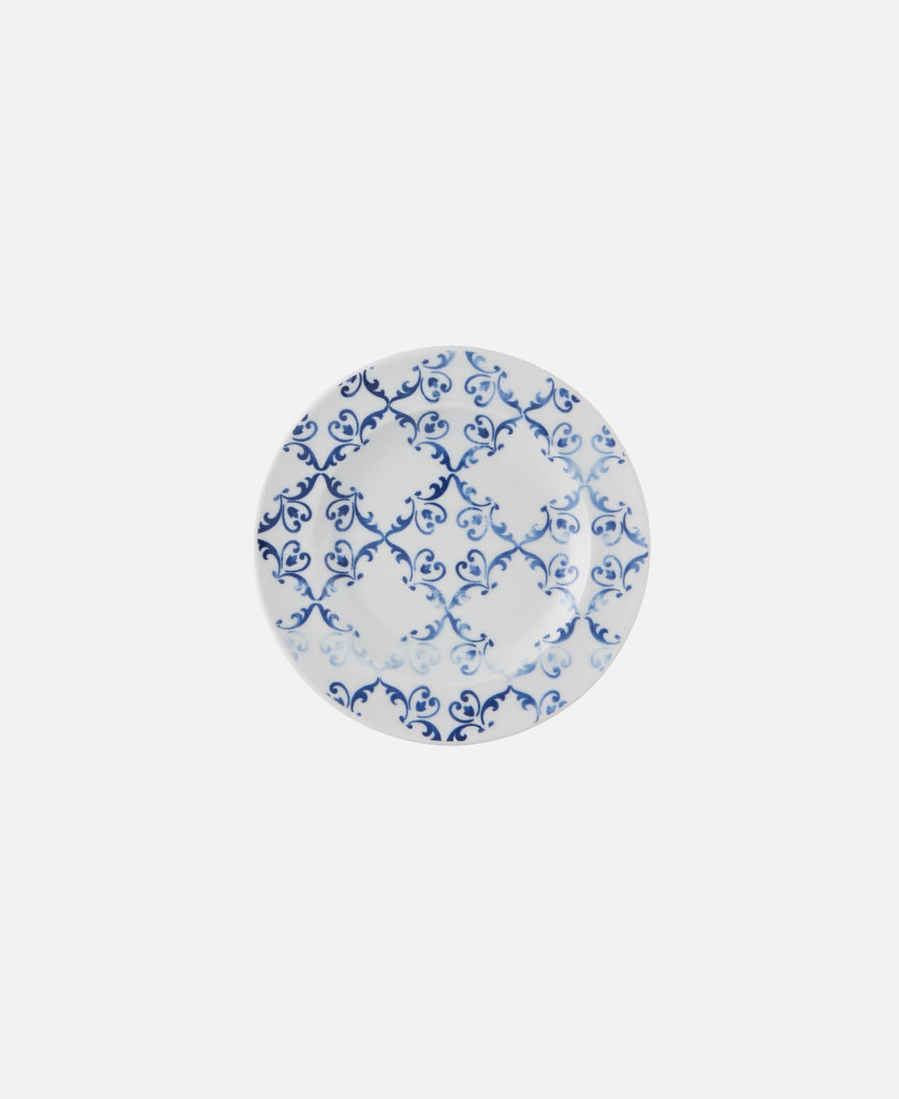 Flat Plate D Tiles Motif - White and Blue