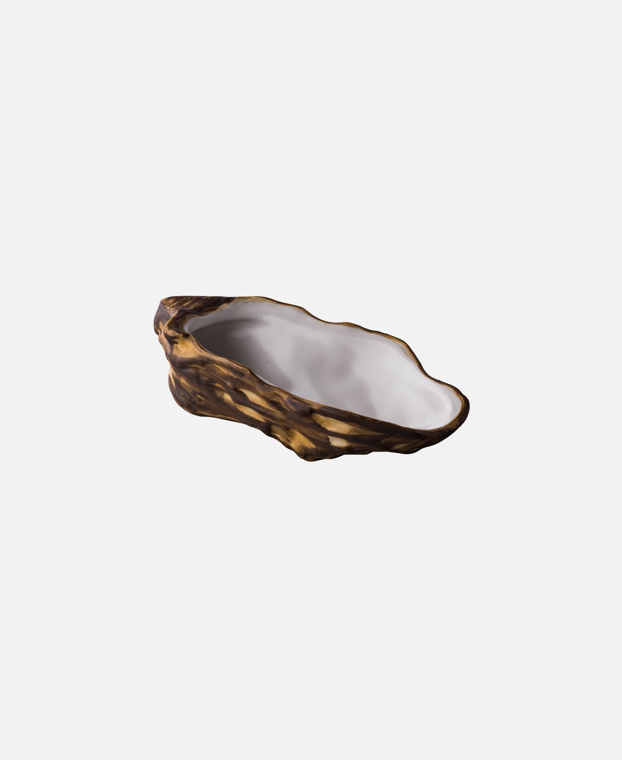 Oyster Bowl - Brown / White