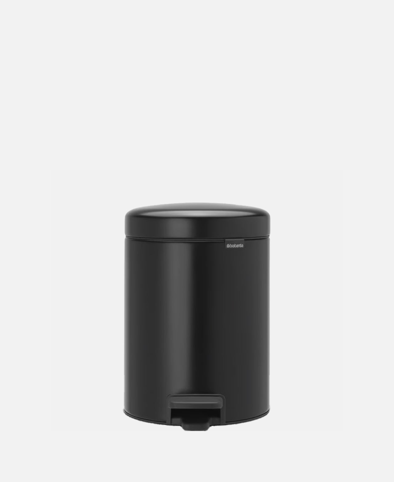 Brabantia - Papelera Con Pedal Negro, colección Newicon Ø 20,5 h 29,1 cm (5 l)