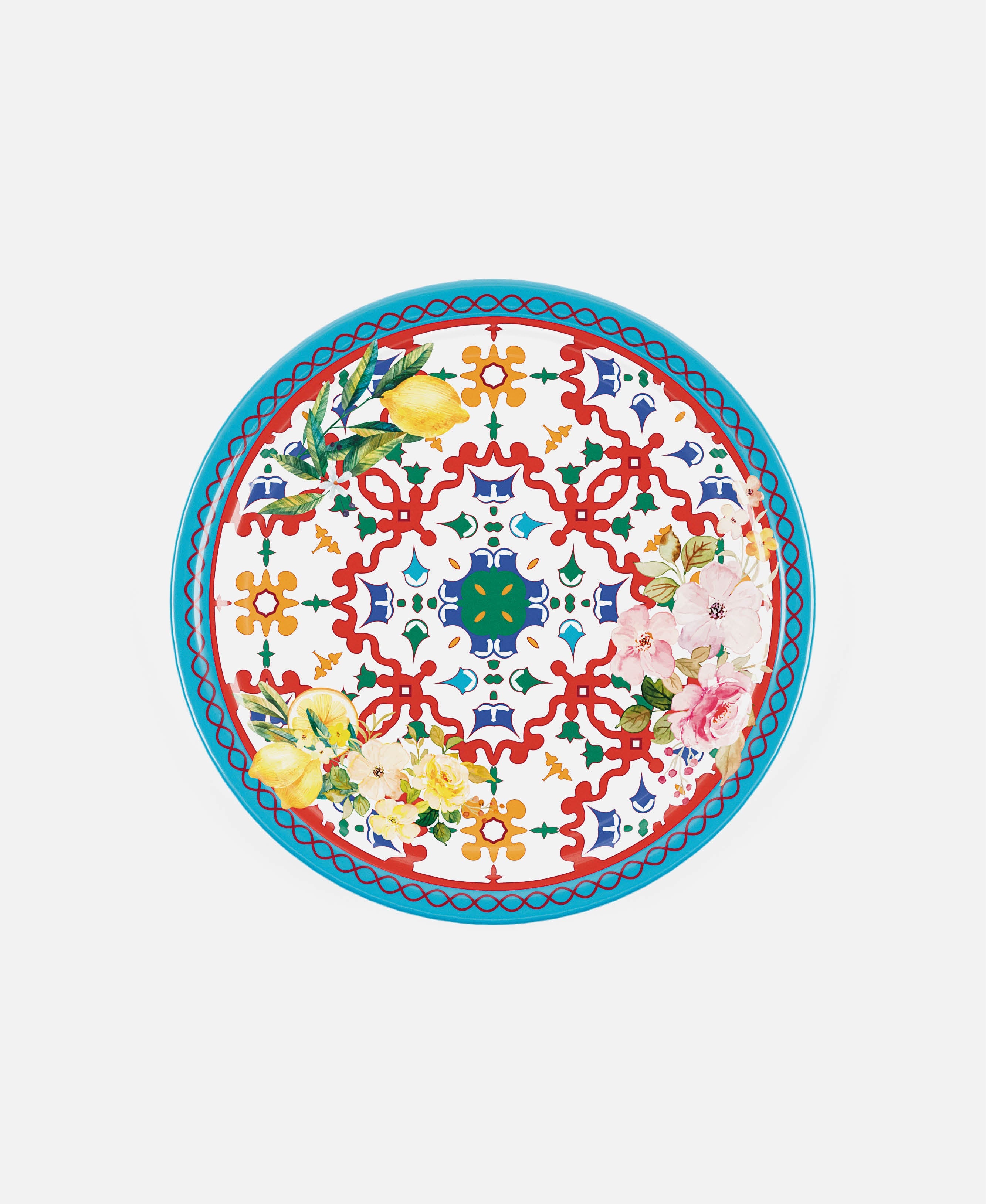 Flower &amp; Lemon Medium Plate - Multicolor