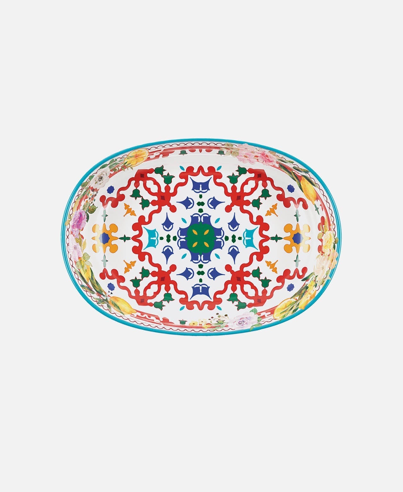 Fuente ovalada Flower & Lemon - Multicolor