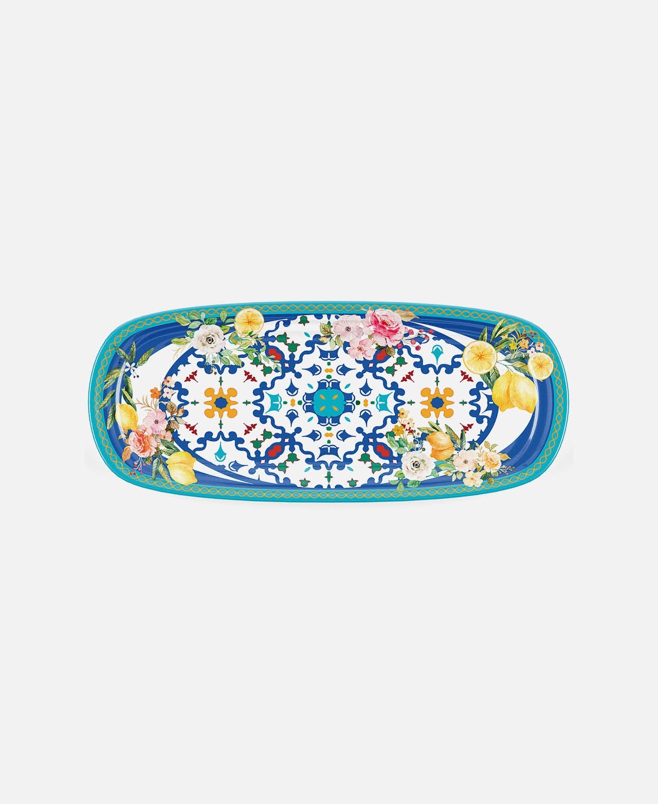 Flower &amp; Lemon Tray - Multicolour