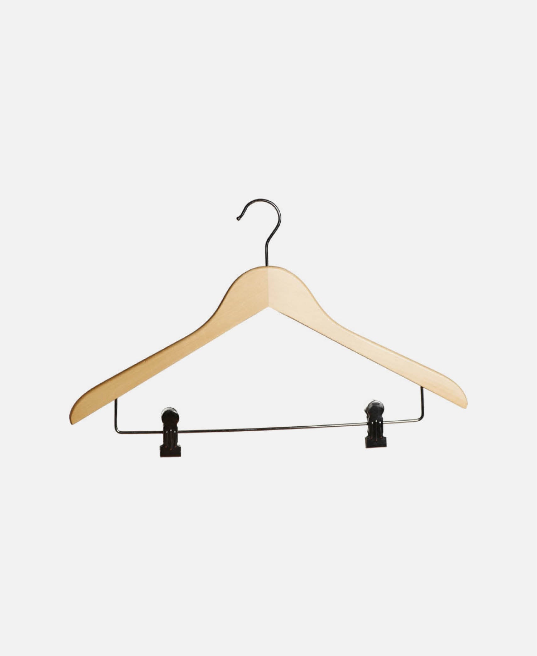 Percha Plana Con Pinzas - Natural 45 cm