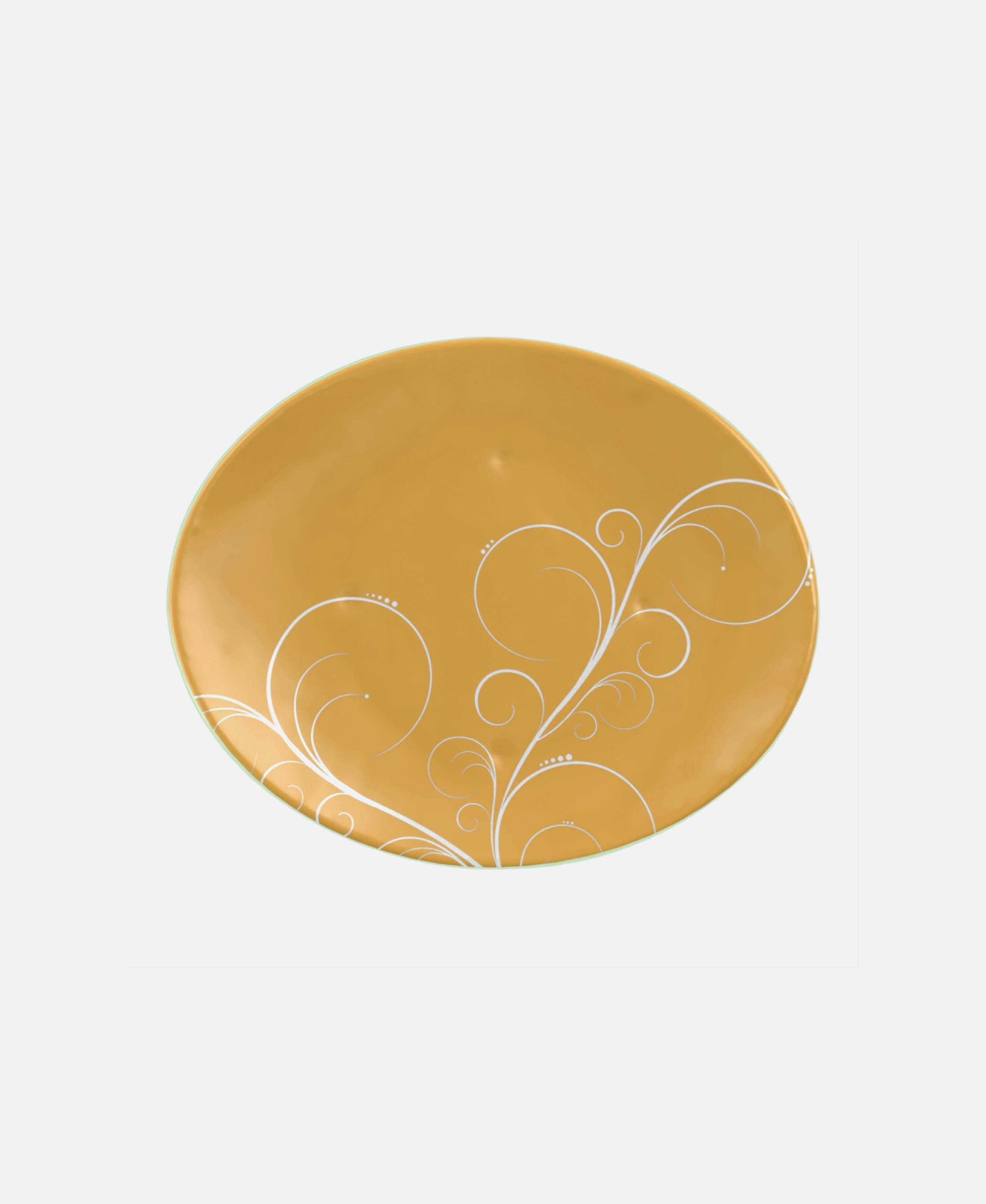 Plato Ovalado Postre - Dorado