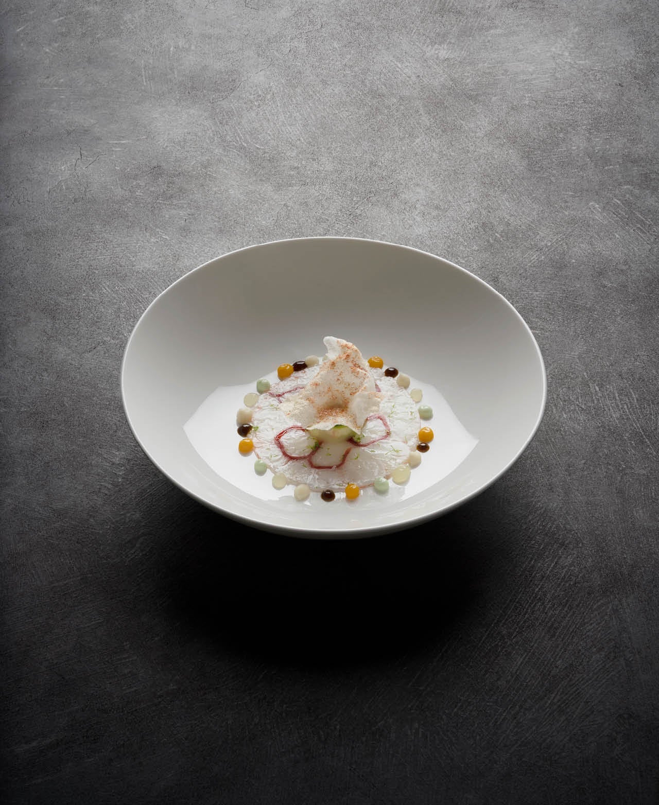 Plato Hondo Perla - Blanco