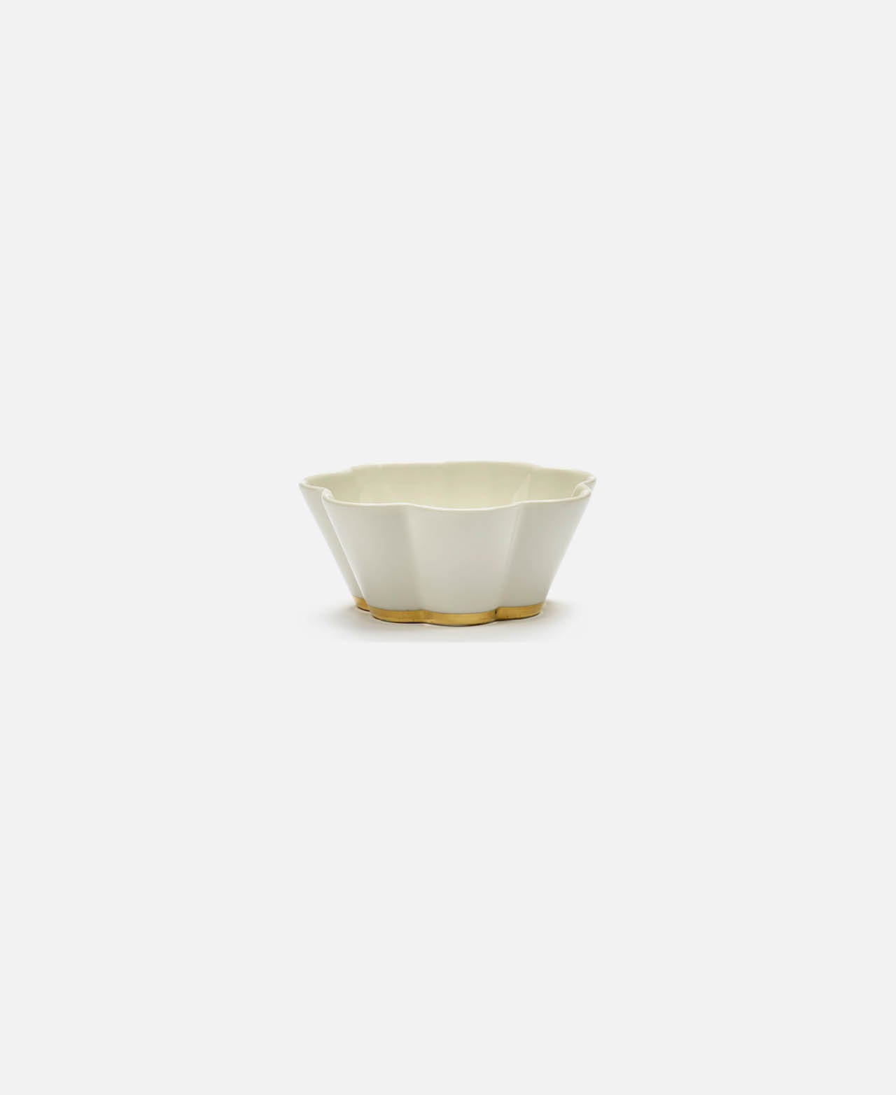 Desiree Ribbed Bowl - White/Gold