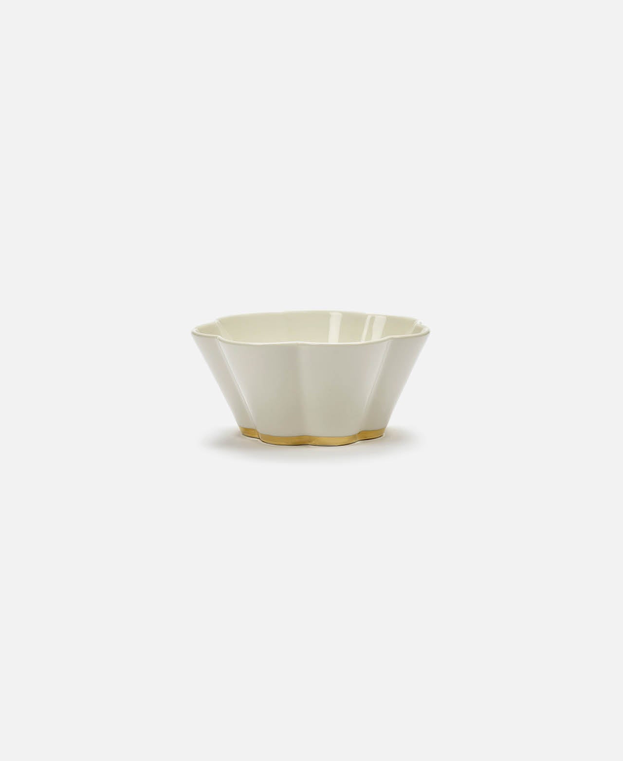 Desiree Ribbed Bowl - White/Gold