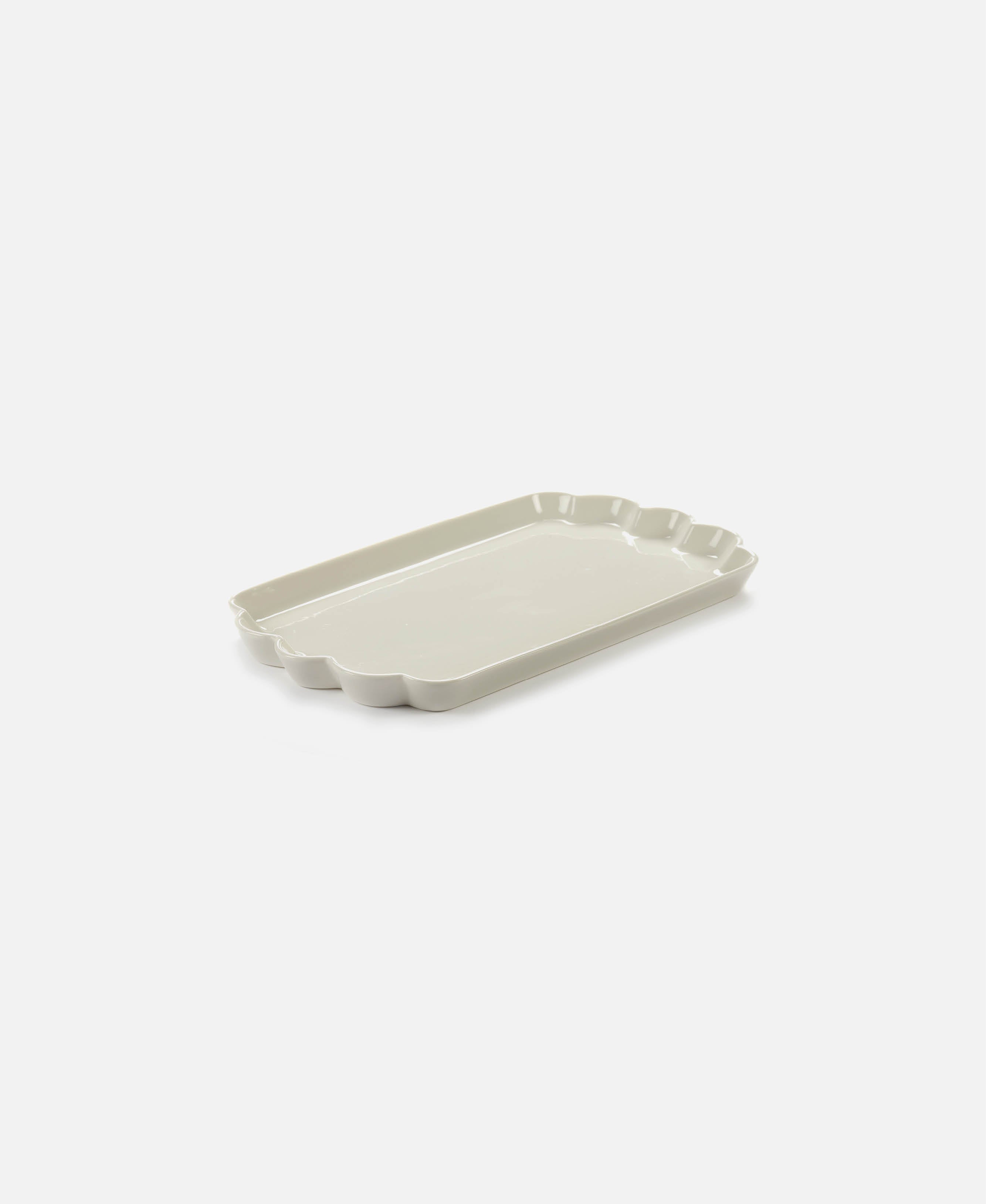 Desiree Rectangular Fluted Plate - White