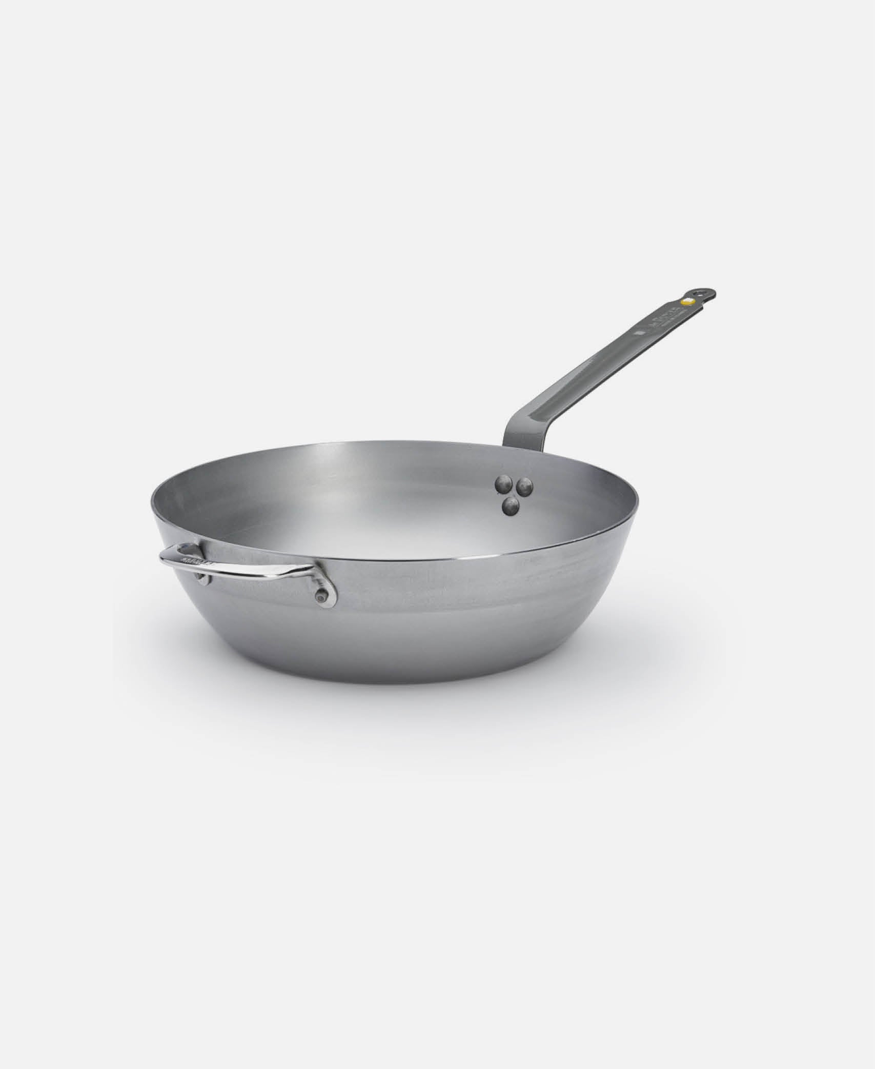 Sartén campesina borde alto c/ mango y asa Mineral B - Gris