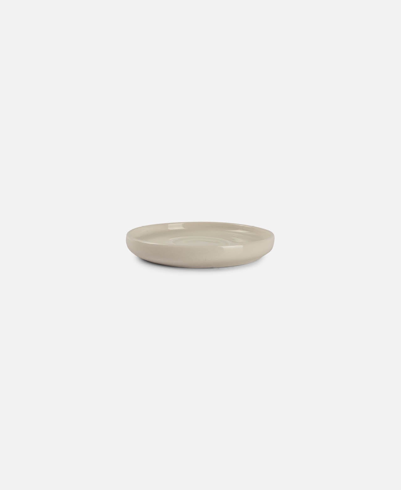 Vanilla Curved Coffee Plate - White