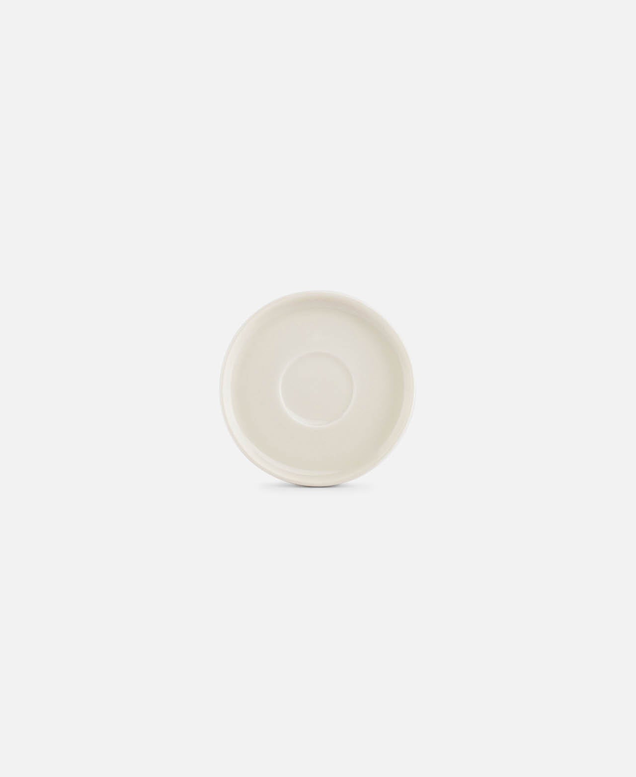 Vanilla Curved Coffee Plate - White