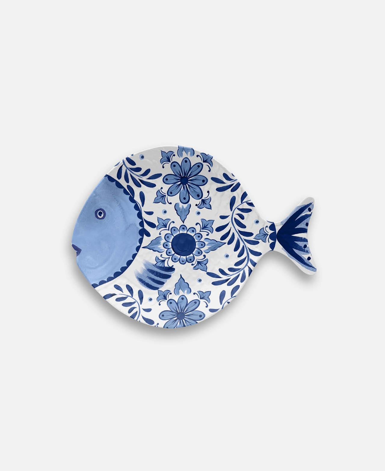 Santorini Fish Dinner Plate - Blue