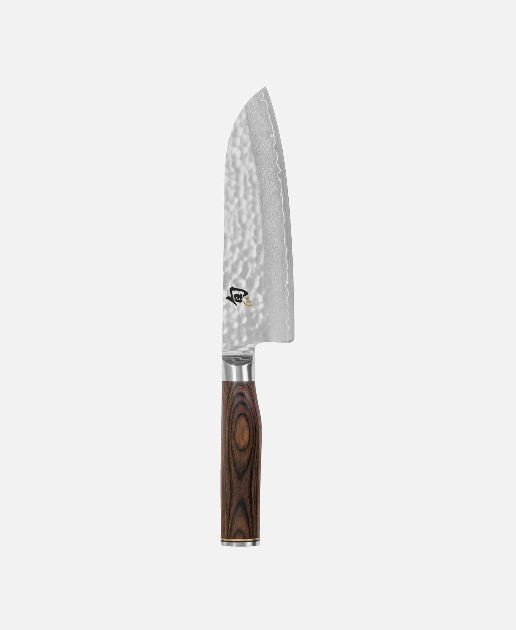 Cuchillo santoku Shun Premier - Madera marrón Pakka