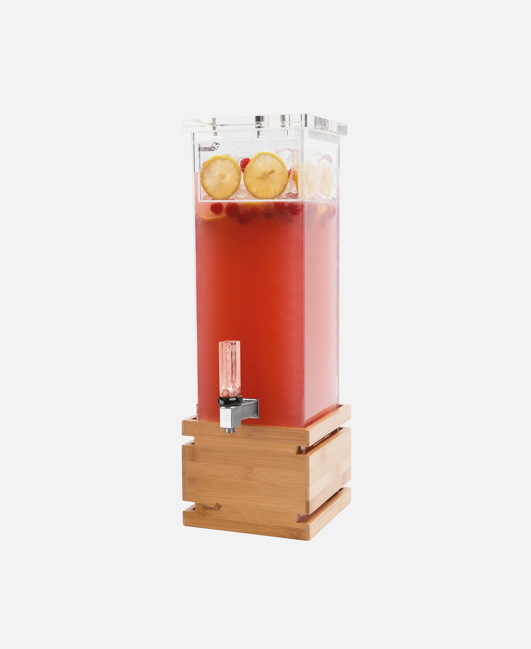 Dispensador Base Bambú - Transparente 20,95 x 20,95 h 59,69 cm (7,5 l)