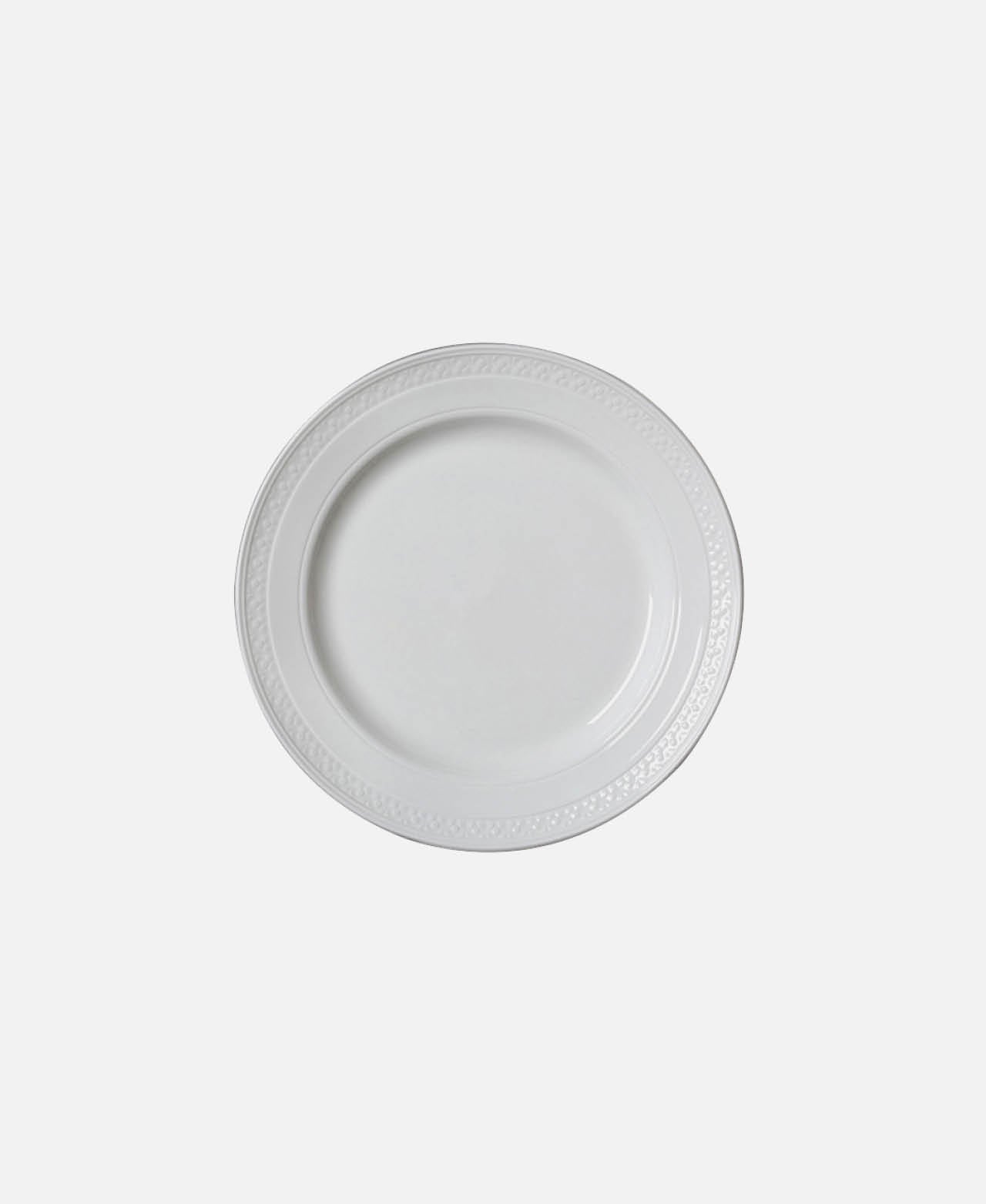 Dinner Plate With Embossed Bead - White