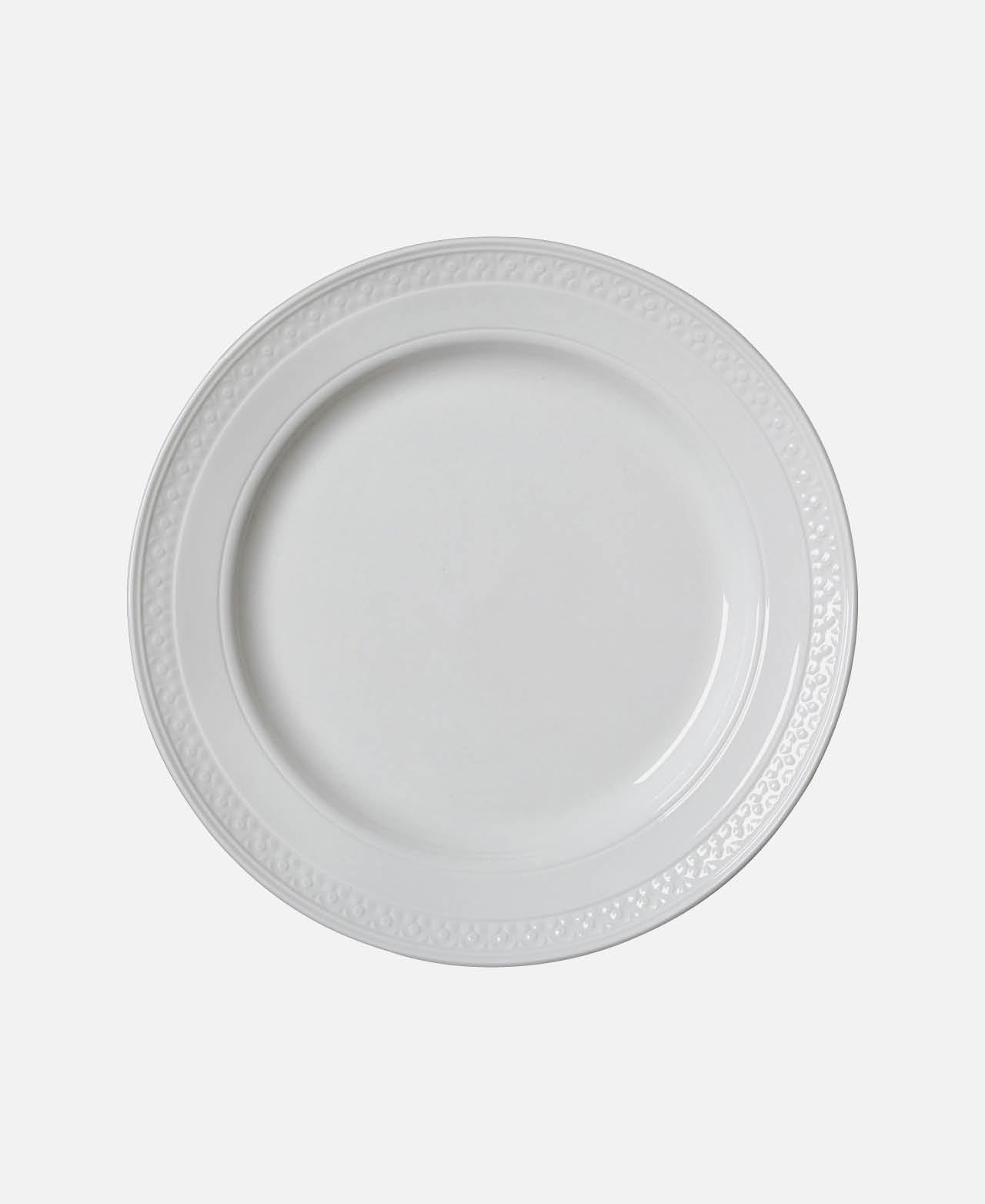 Dinner Plate With Embossed Bead - White