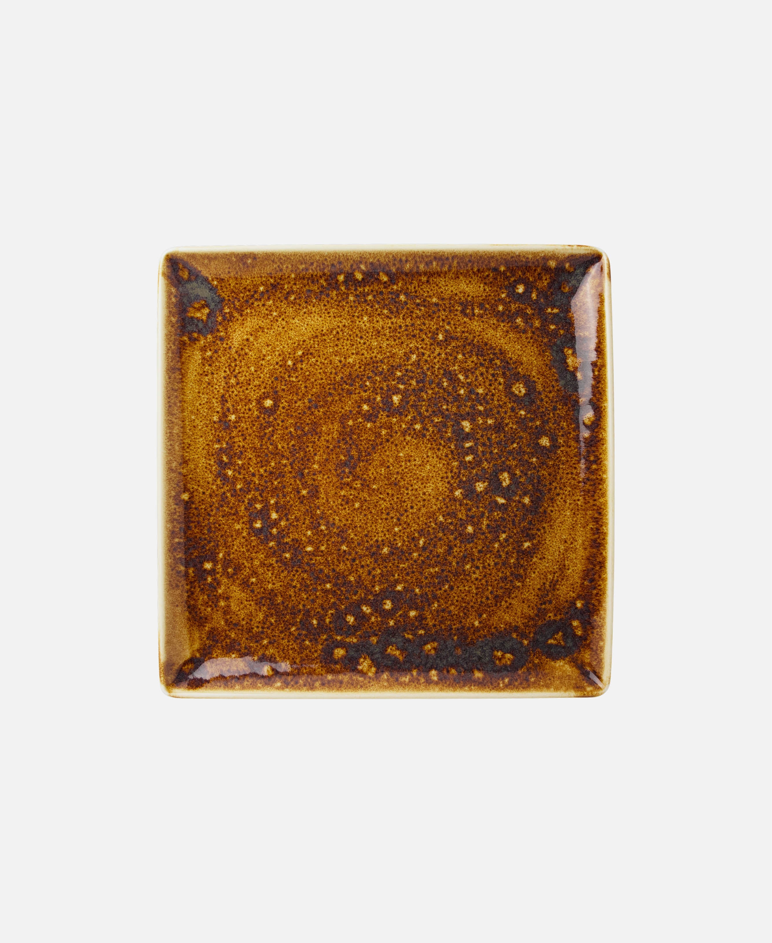 Vesuvius Square Plate - Amber