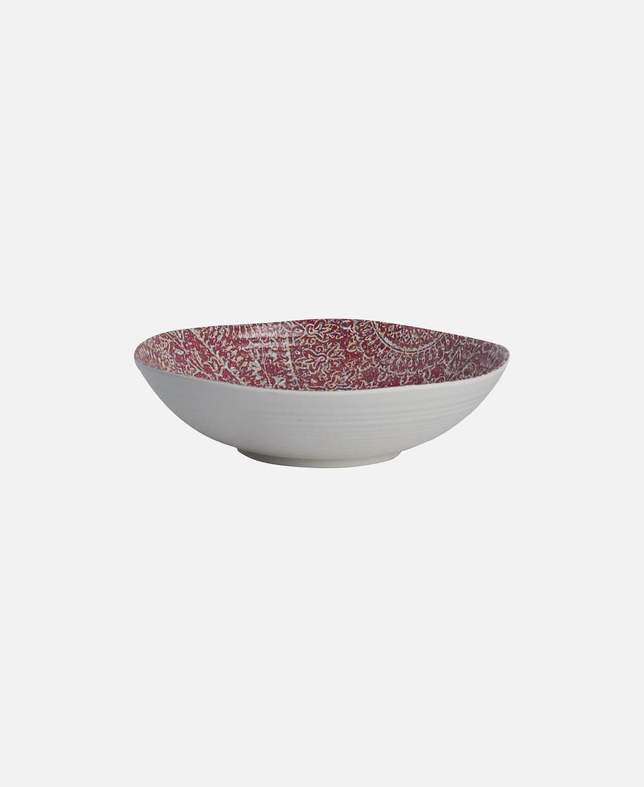 Solano Deep Plate - White / Red