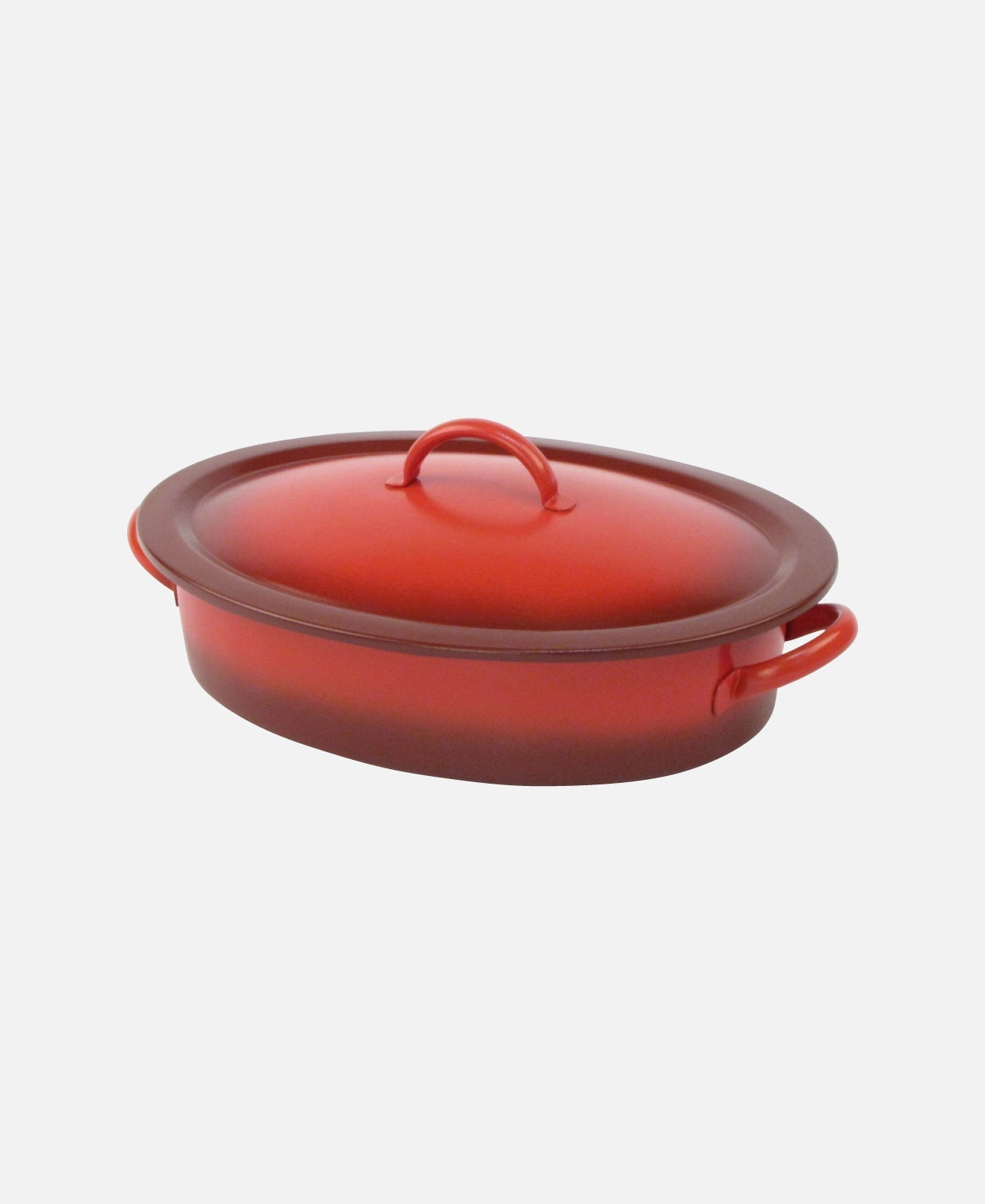 Chafer oval com tampa e tigela de indução estilo caseiro - vermelho