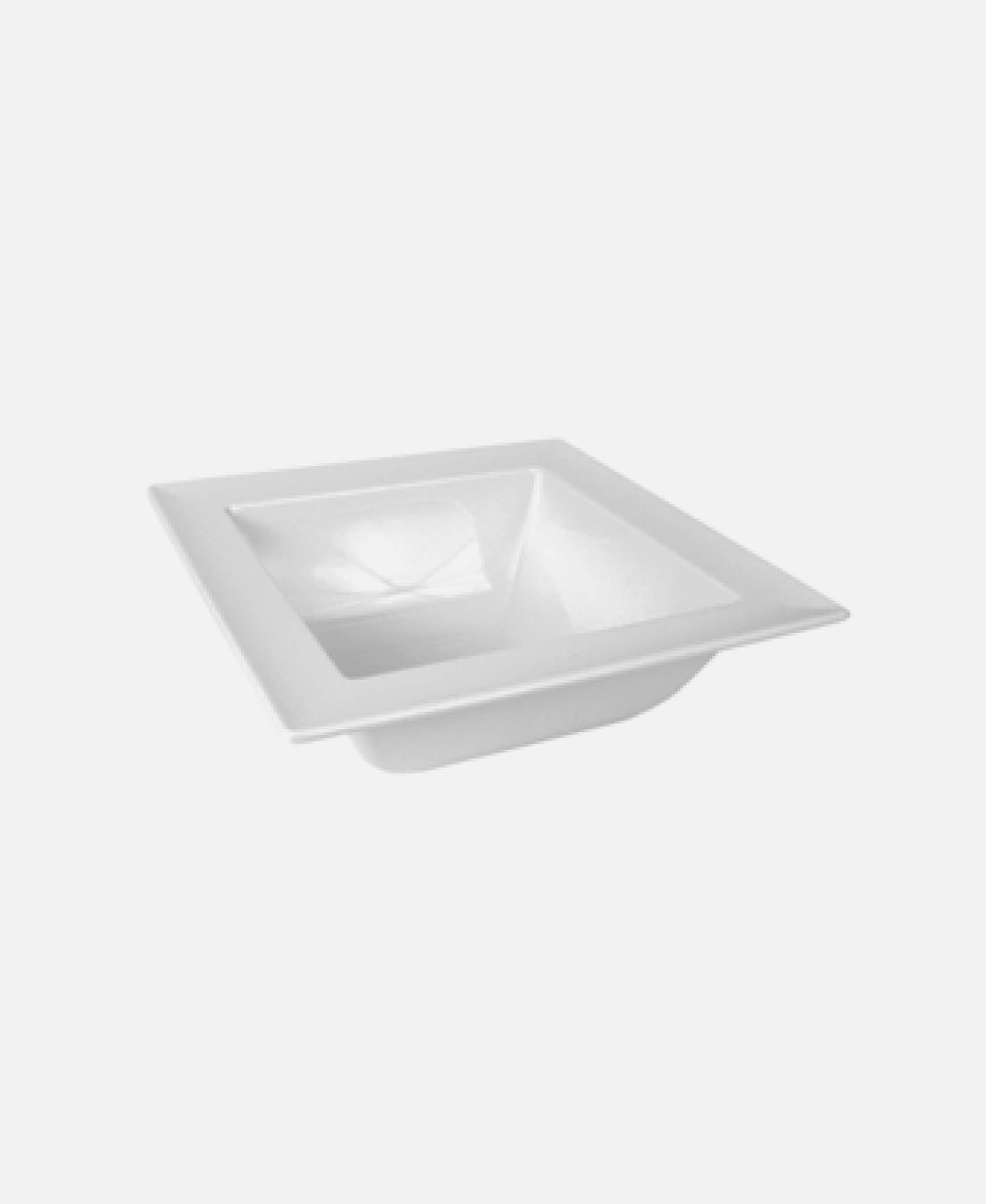 Bol Cuadrado Con Ala - Blanco 25 x 25 h 9 cm