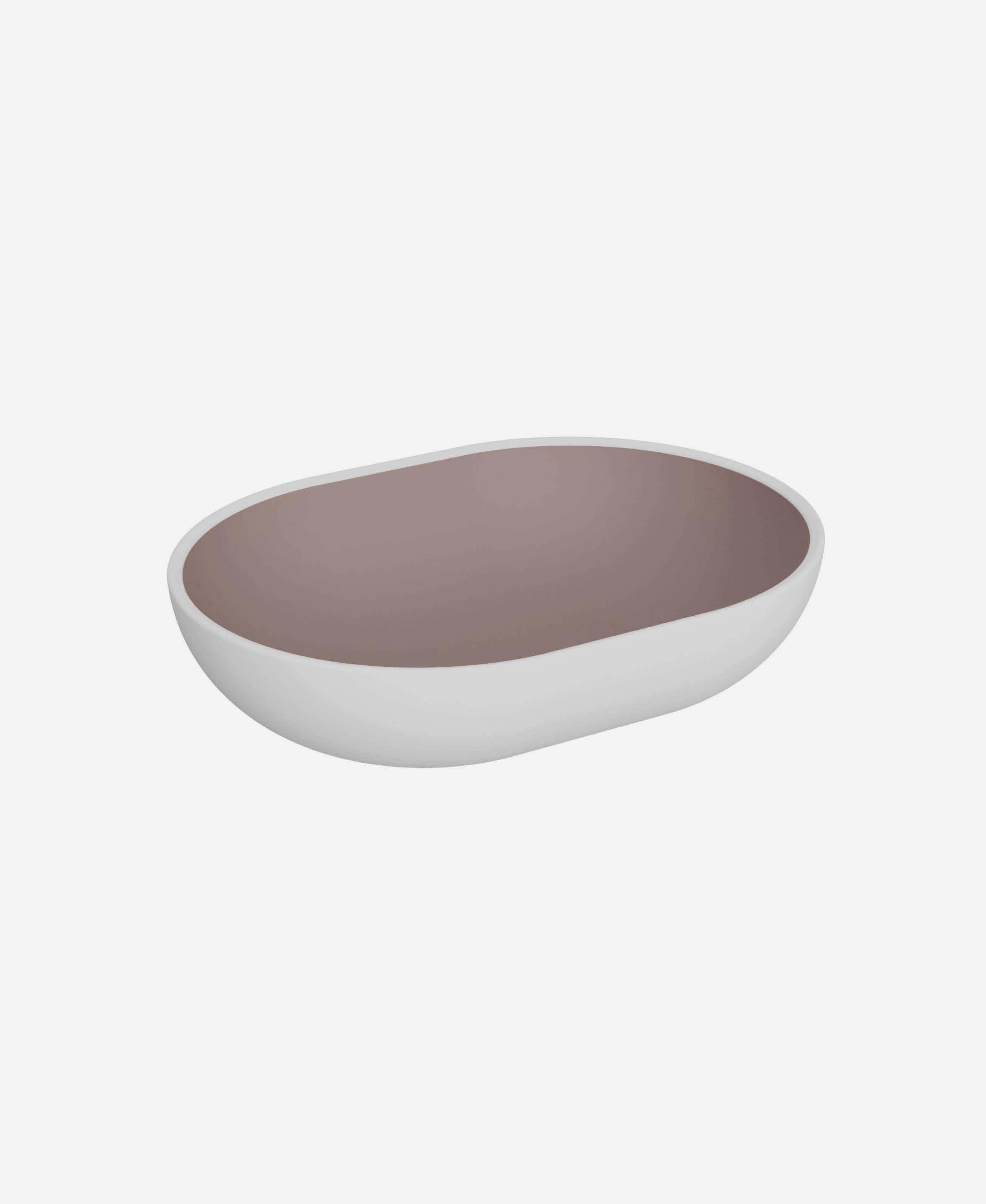 Trafalgar Oval Plate - White / Taupé