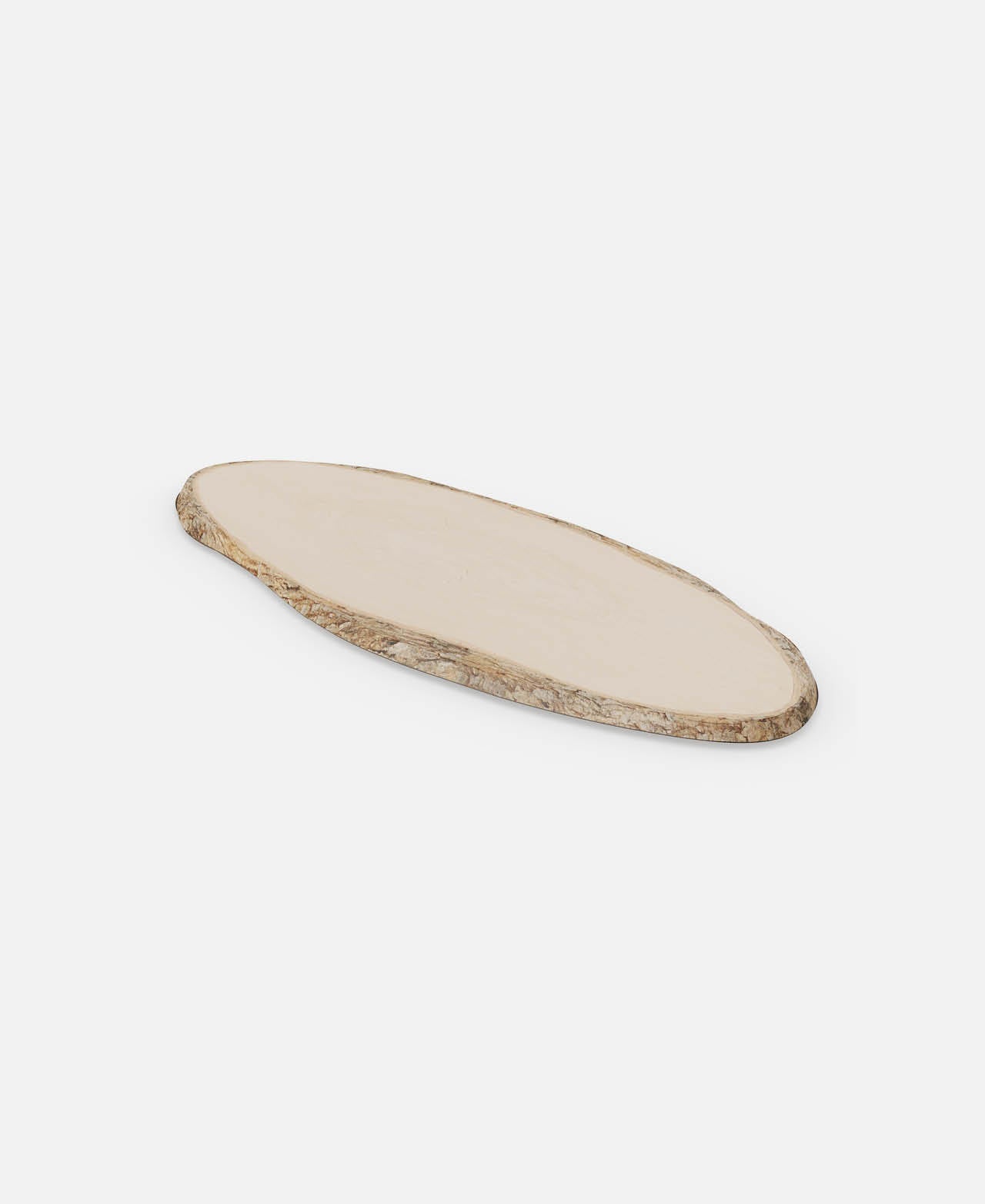 Oval Wood Bark Platters Tray - Brown