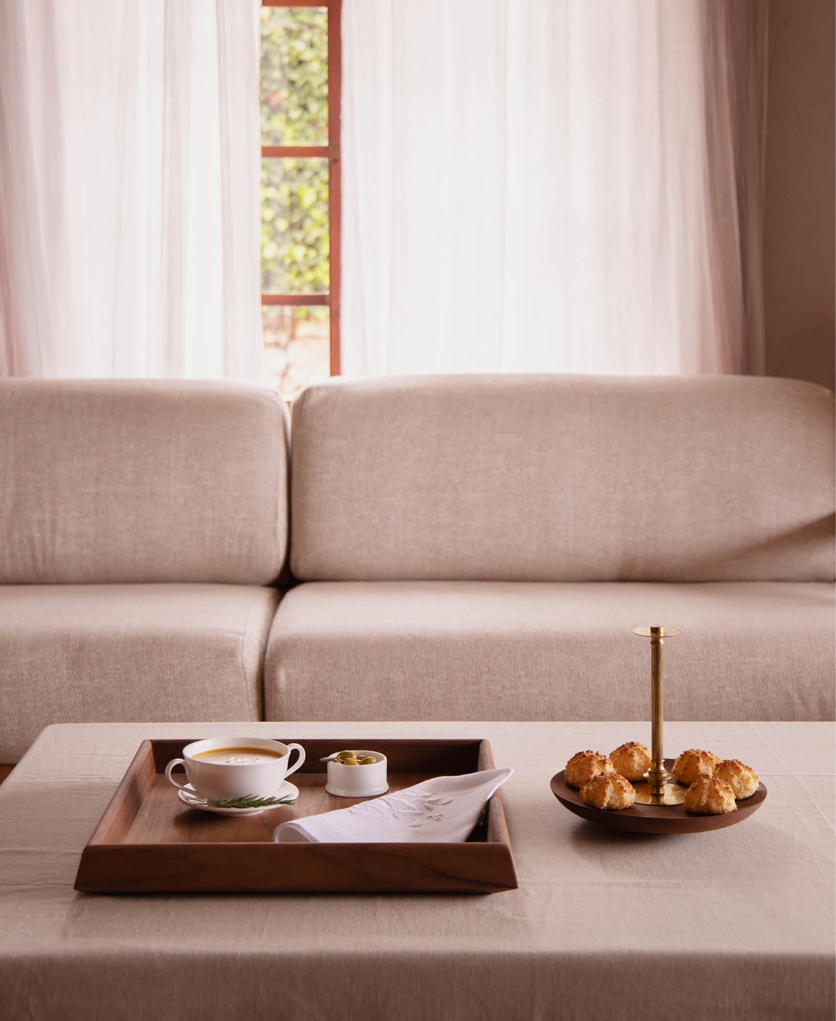 Bandeja grande Polygon - Marrón nogal