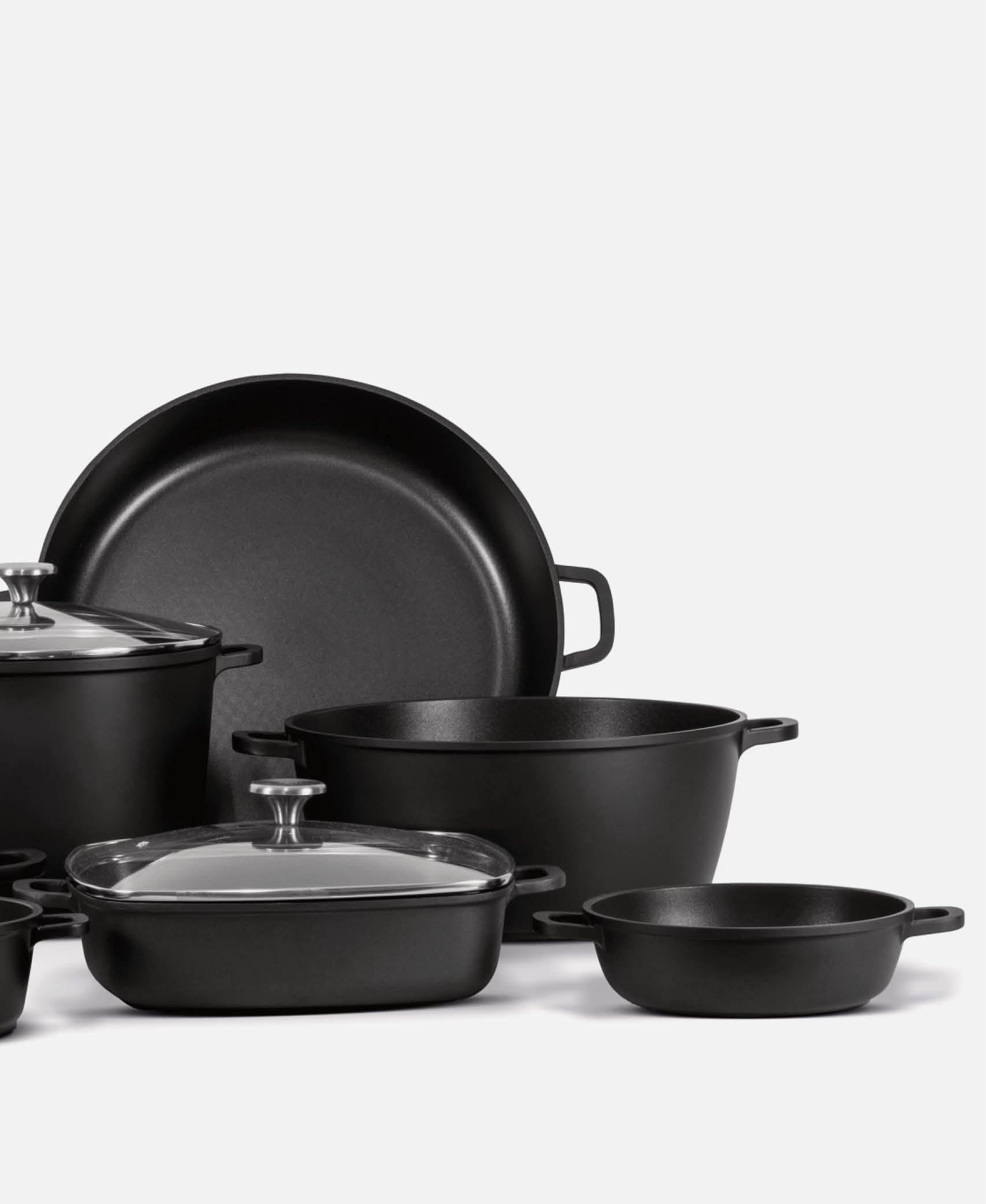 Cacerola baja antiadherente s/ tapa Black Series - Negro