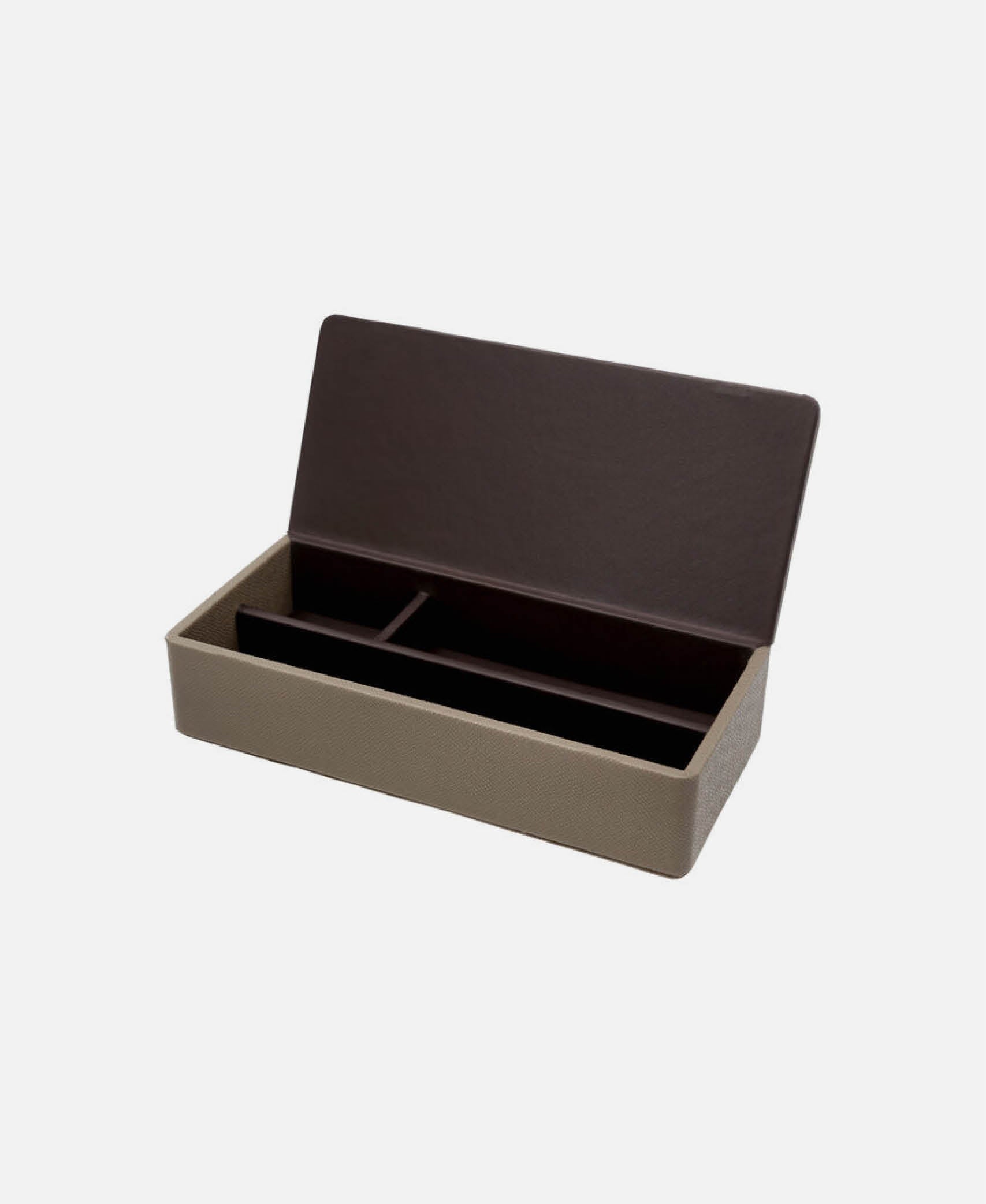 Caja rectangular 3 compartimentos Grandeur - Marrón