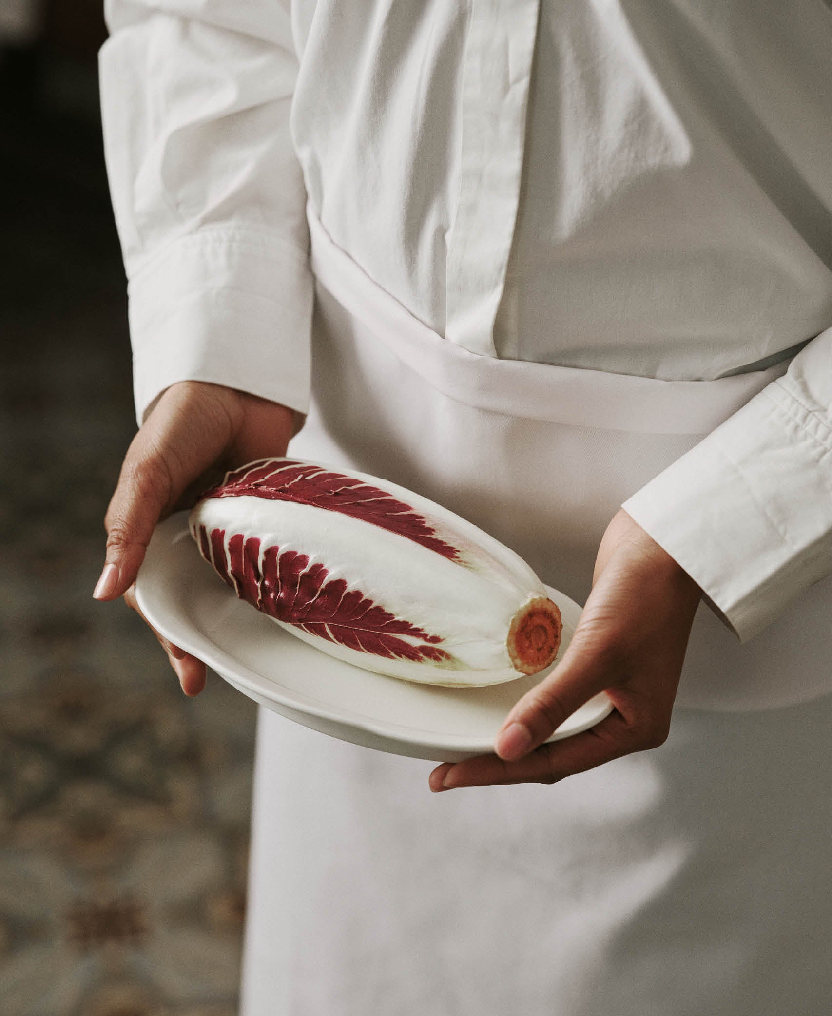 Plato Oval Alto Silhouette - Blanco