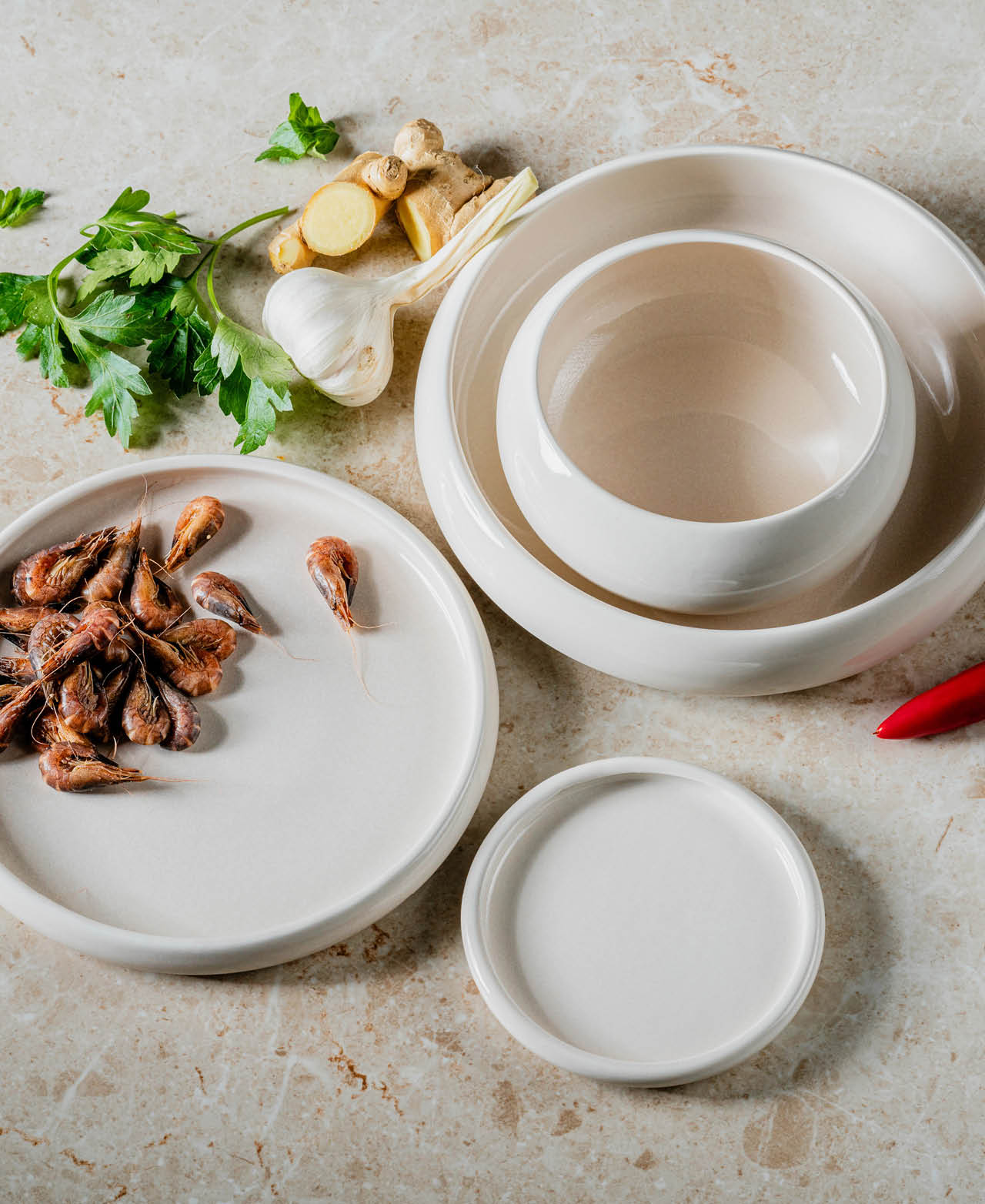 Vanilla Curved Bowl - White