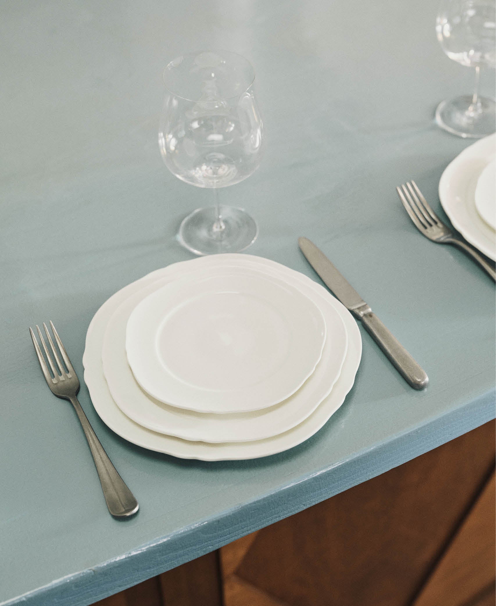 Plato llano Silhouette - Blanco